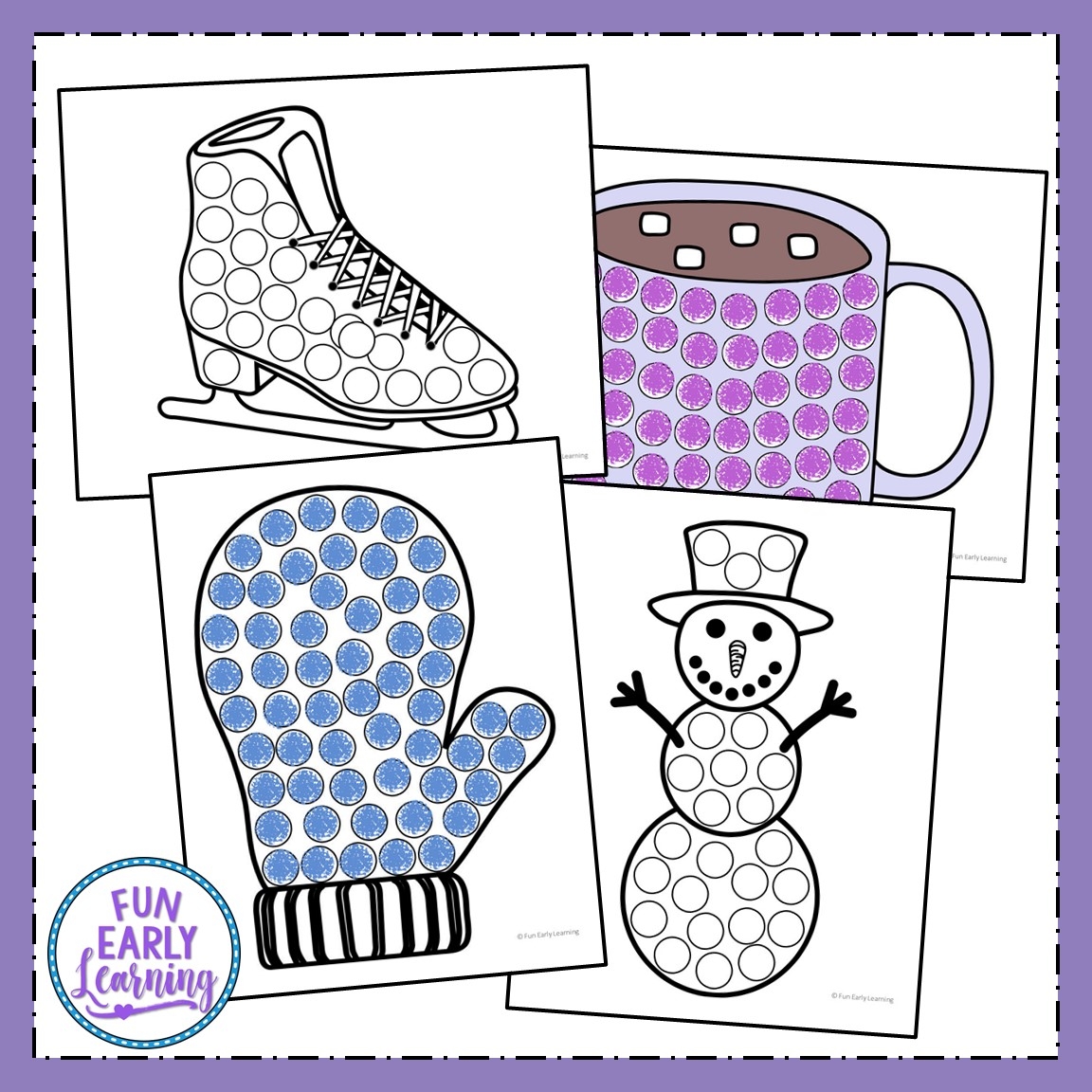 Winter Bingo Dauber Coloring Pages Fun Early Learning