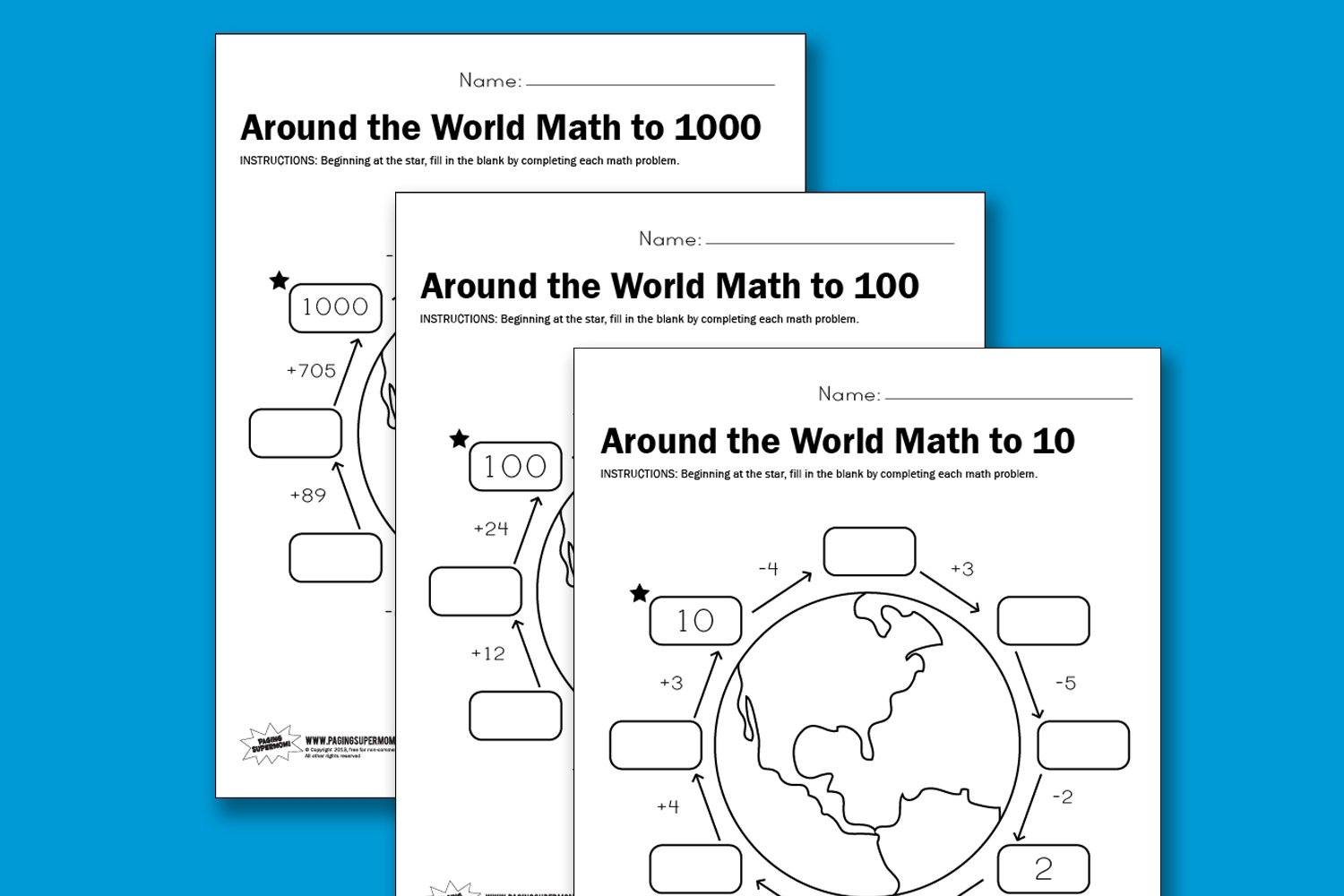 Worksheet Wednesday Around The World Math Paging Supermom