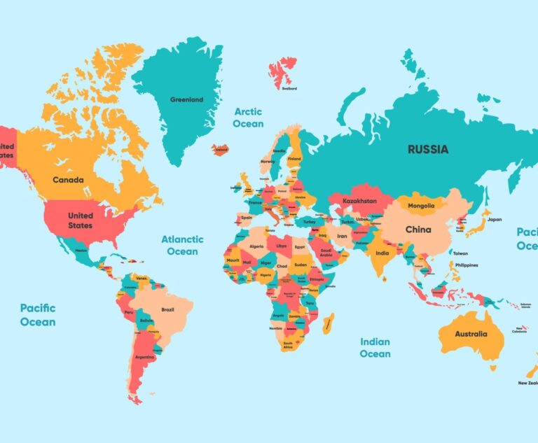 World Map Template With Country Name