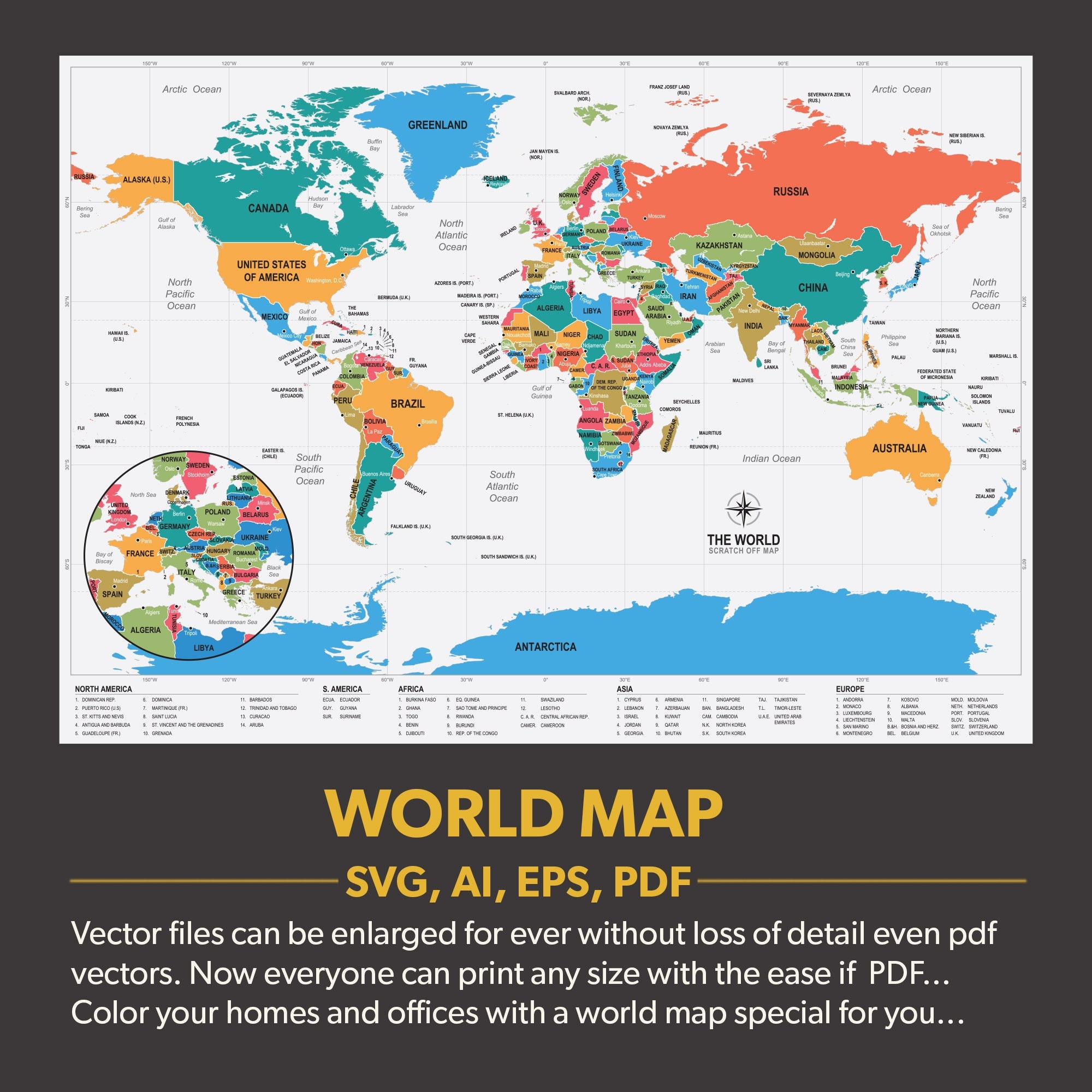 Large Printable World Map Pdf Download