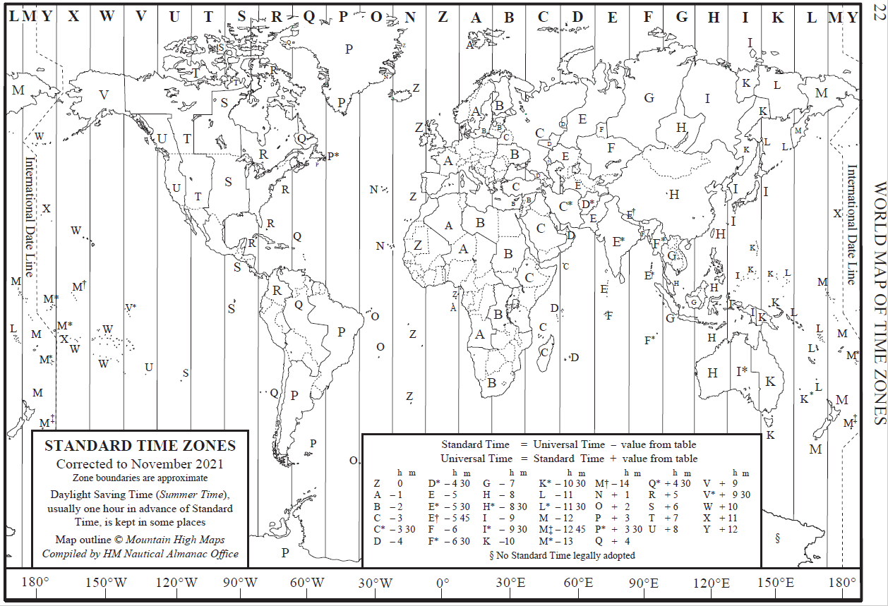 Printable Time Zone Map Usa