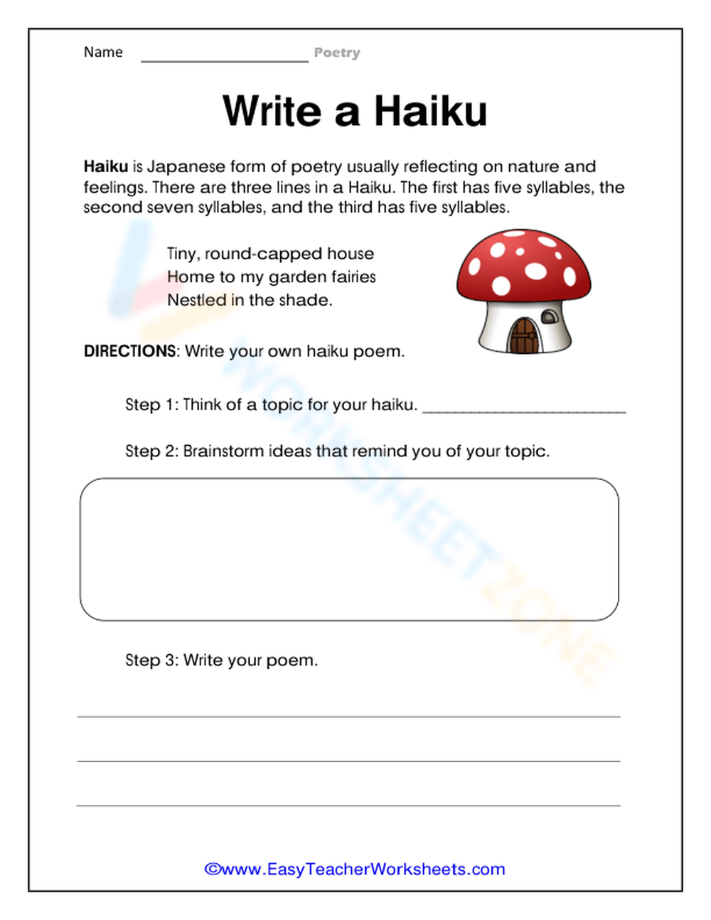 Write A Haiku Worksheet Worksheets Library