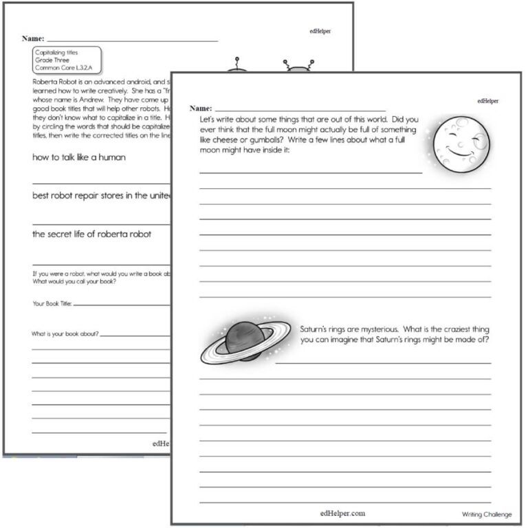 Writing Worksheets For Creative Kids Free PDF Printables EdHelper