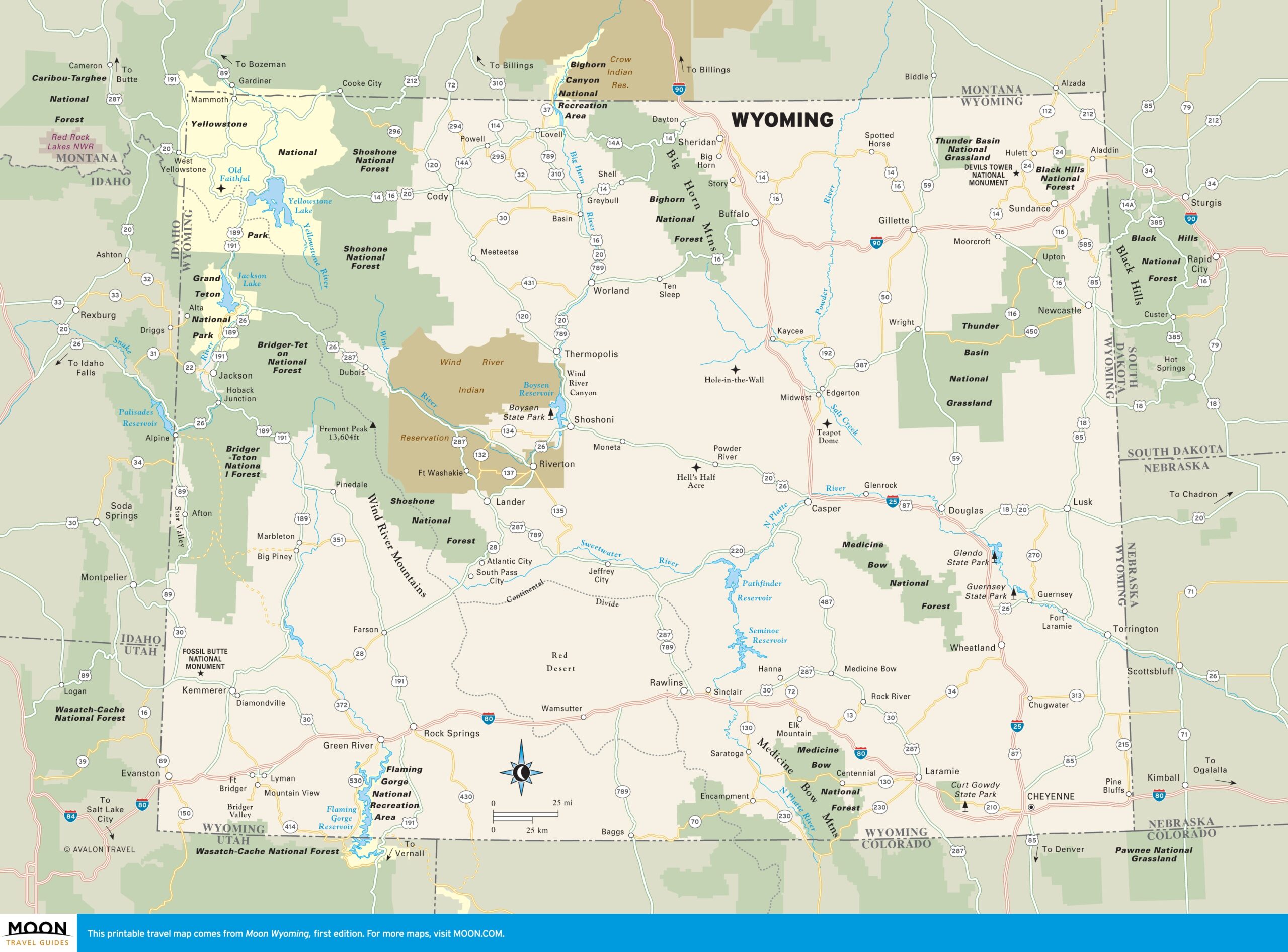 Free Printable Map Of Wyoming