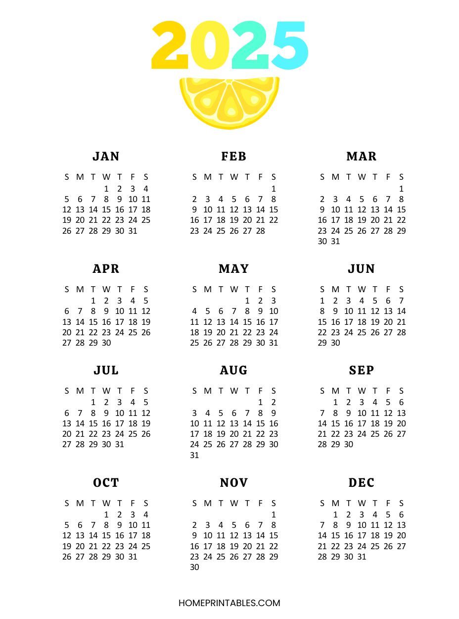 Yearly Calendar 2025 On One Page 40 Best Free Templates Yearly Calendar 2025 On One Page 40 Best Free Templates