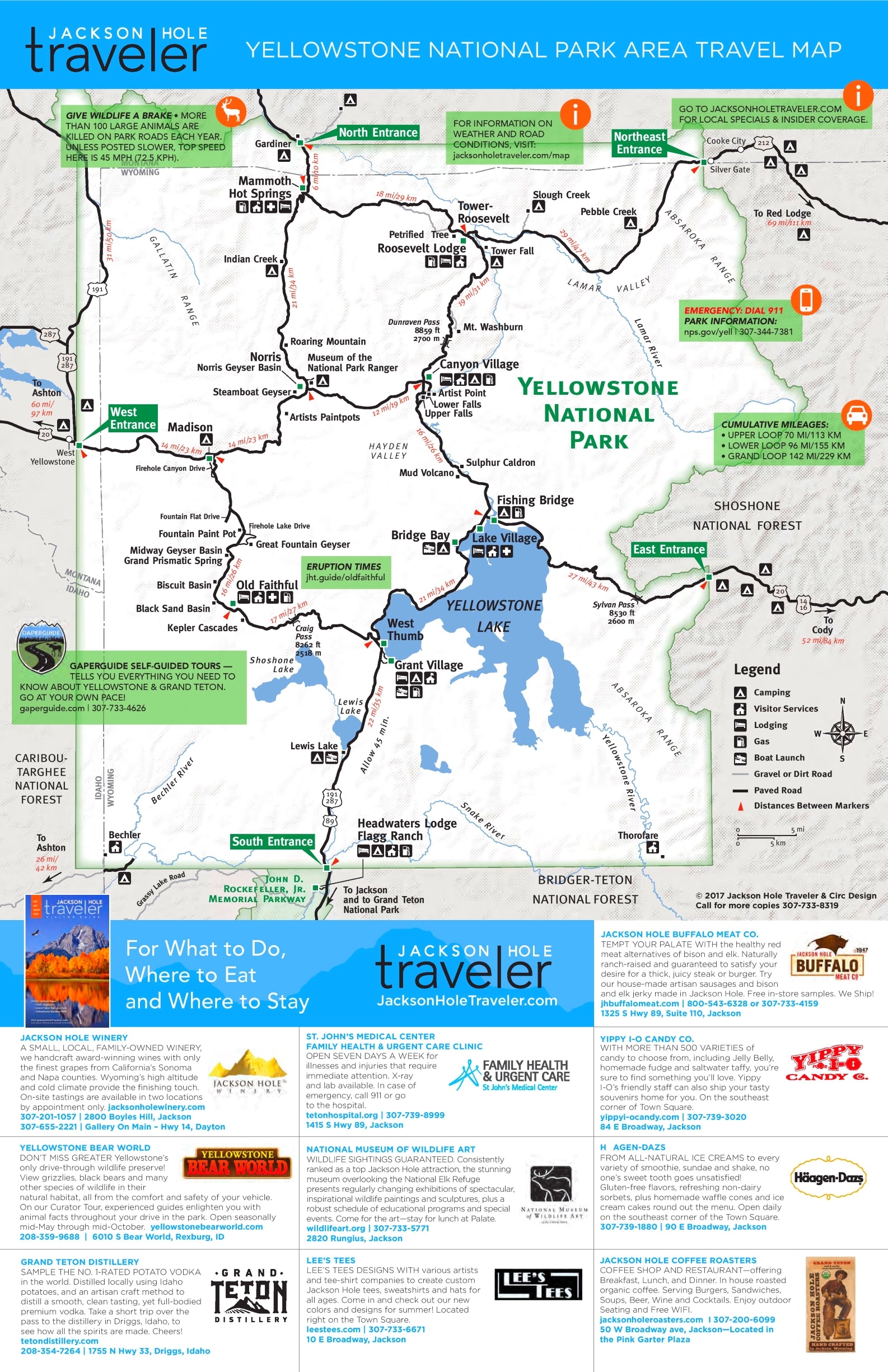 Printable Map Of Yellowstone National Park