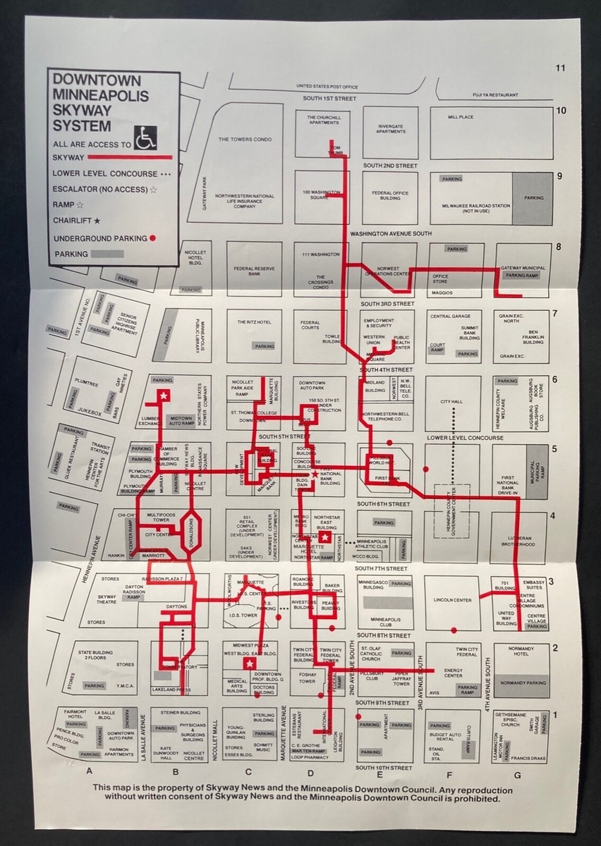 Minneapolis Skyway Map Printable