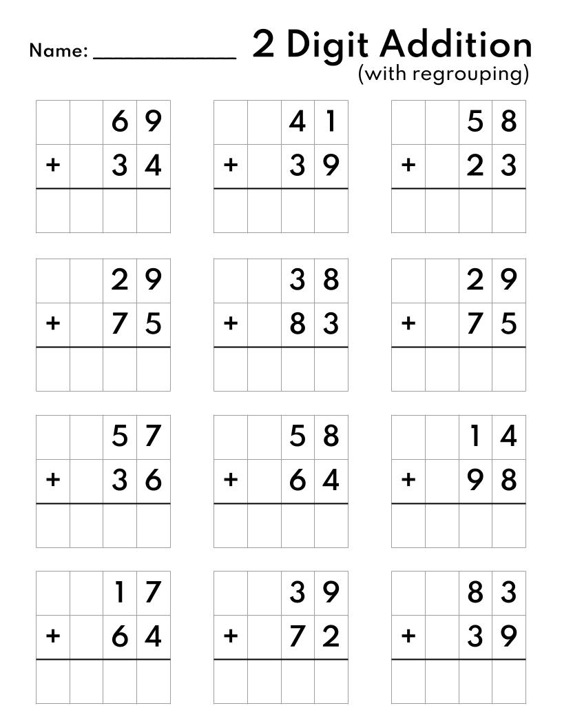 Math Sheets Addition Printable