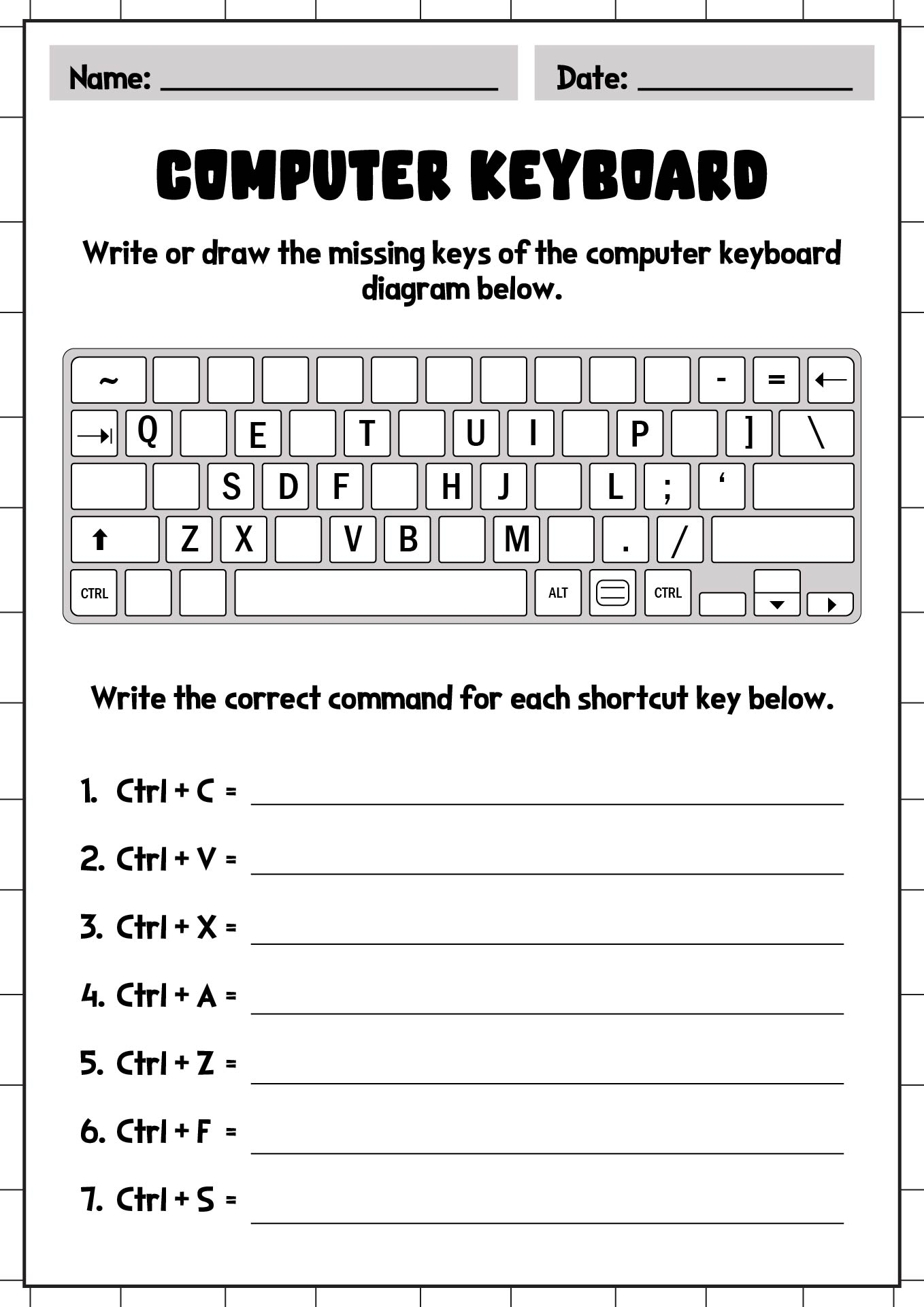 12 Computer Keyboard Worksheet Free Free PDF At Worksheeto