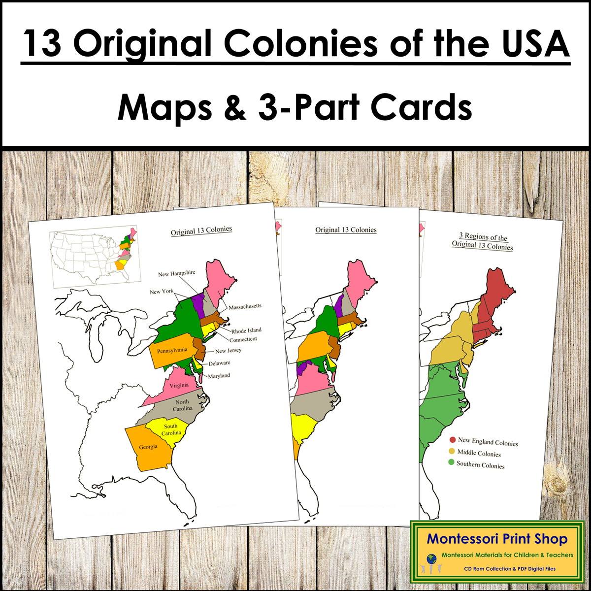 Printable Map Of The 13 Colonies