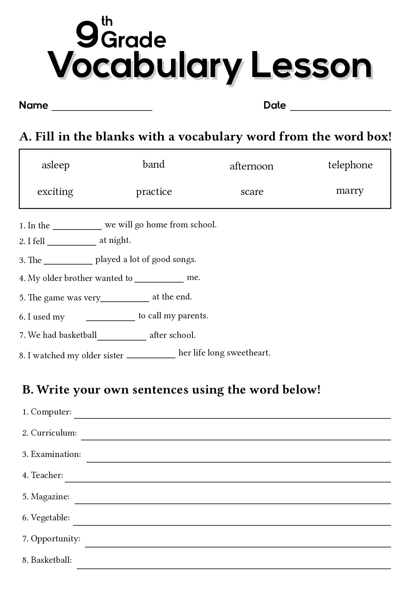 17 9th Grade Worksheets Spelling Words Free PDF At Worksheeto 17 9th Grade Worksheets Spelling Words Free PDF At Worksheeto