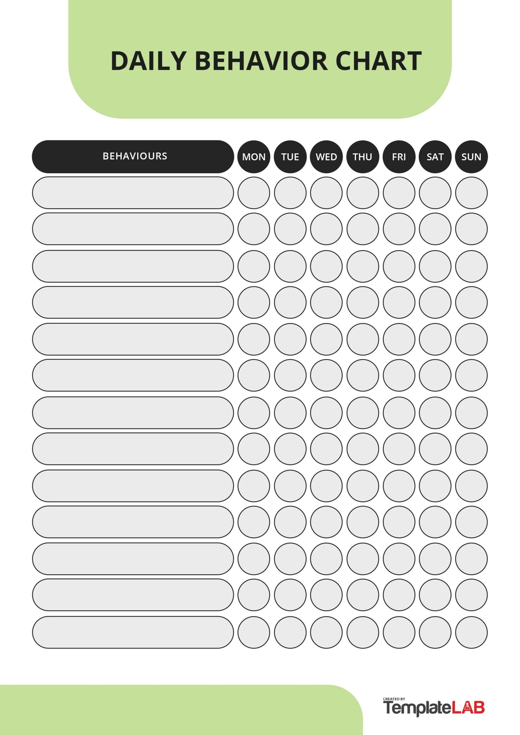19 Printable Behavior Chart Templates for Kids TemplateLab Worksheets Library