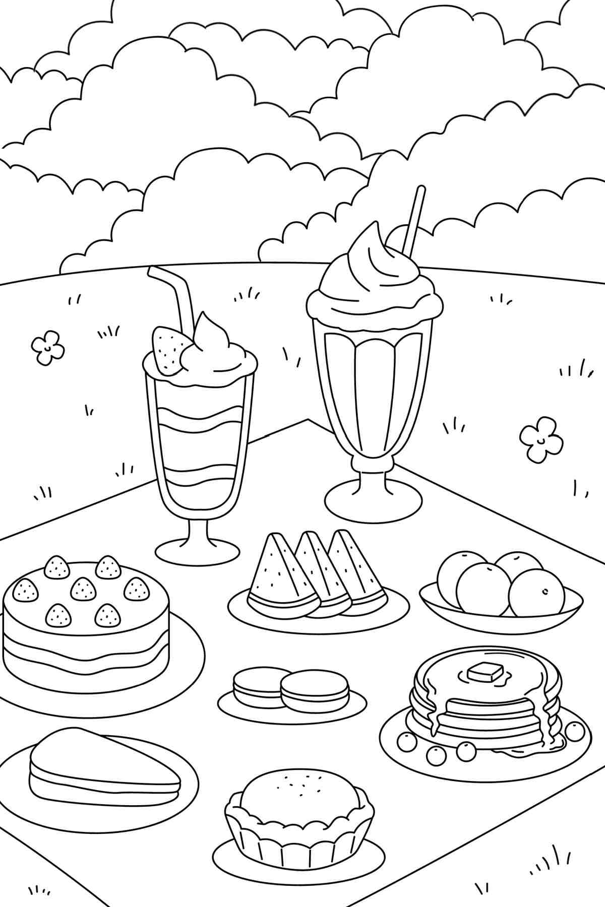 Picnic Coloring Sheets Printable