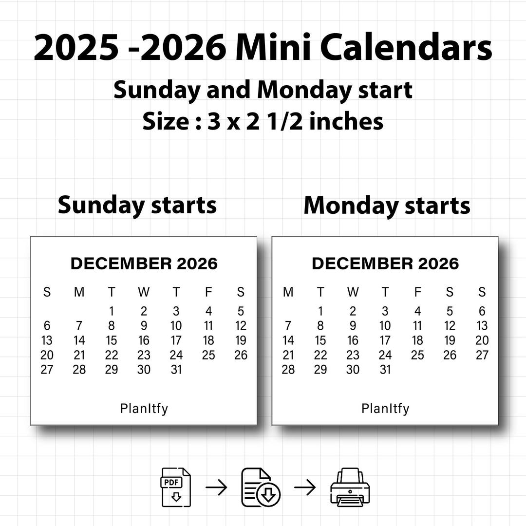 2025 2026 Mini Calendar Printable PDF 3 X 2 5 Inch Size Instant Download Mini Monthly Calendars Small Monthly Calendar 2025 And 2026 Etsy 2025 2026 Mini Calendar Printable PDF 3 X 2 5 Inch Size Instant Download Mini Monthly Calendars Small Monthly Calendar 2025 And 2026 Etsy