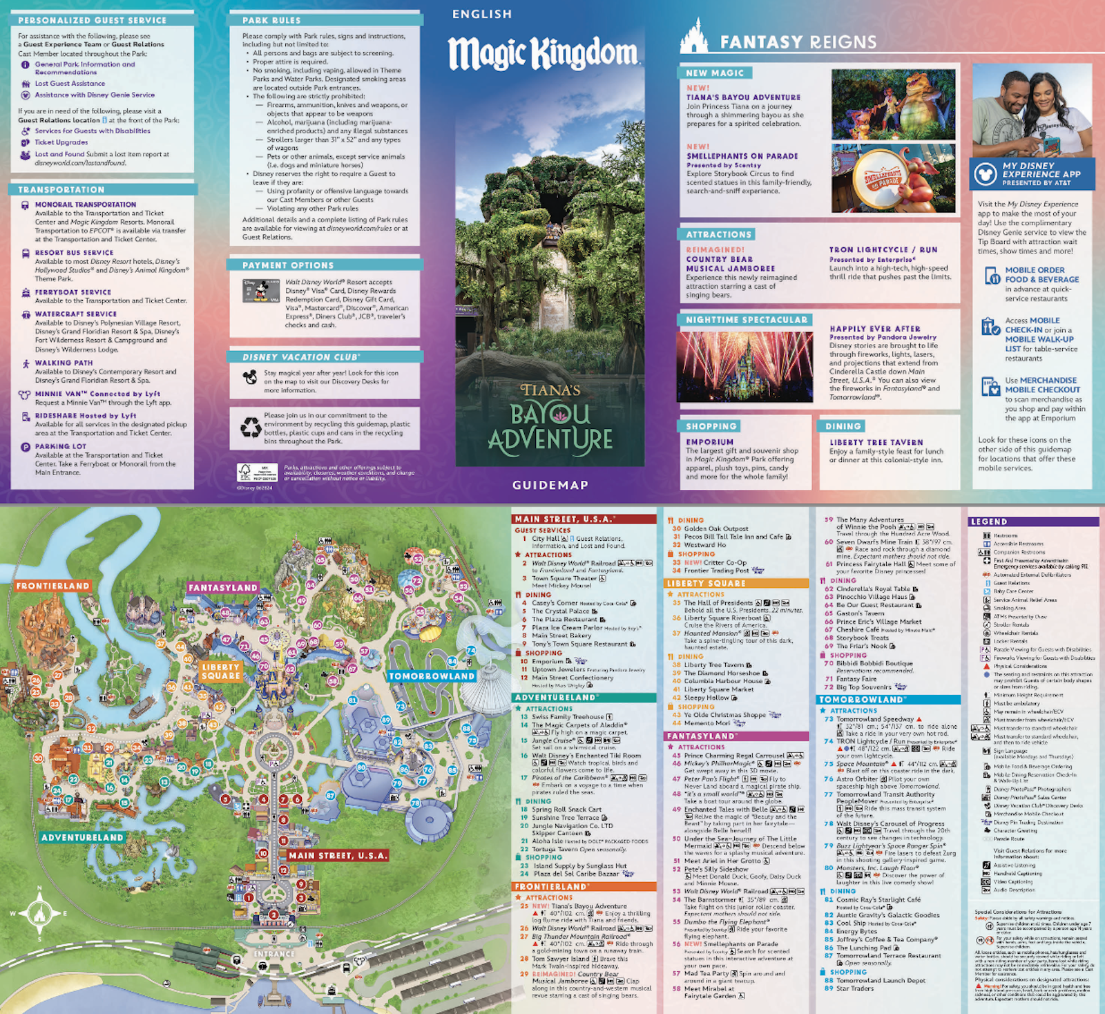 2025 Magic Kingdom Map Of Disney World Printable PDF 