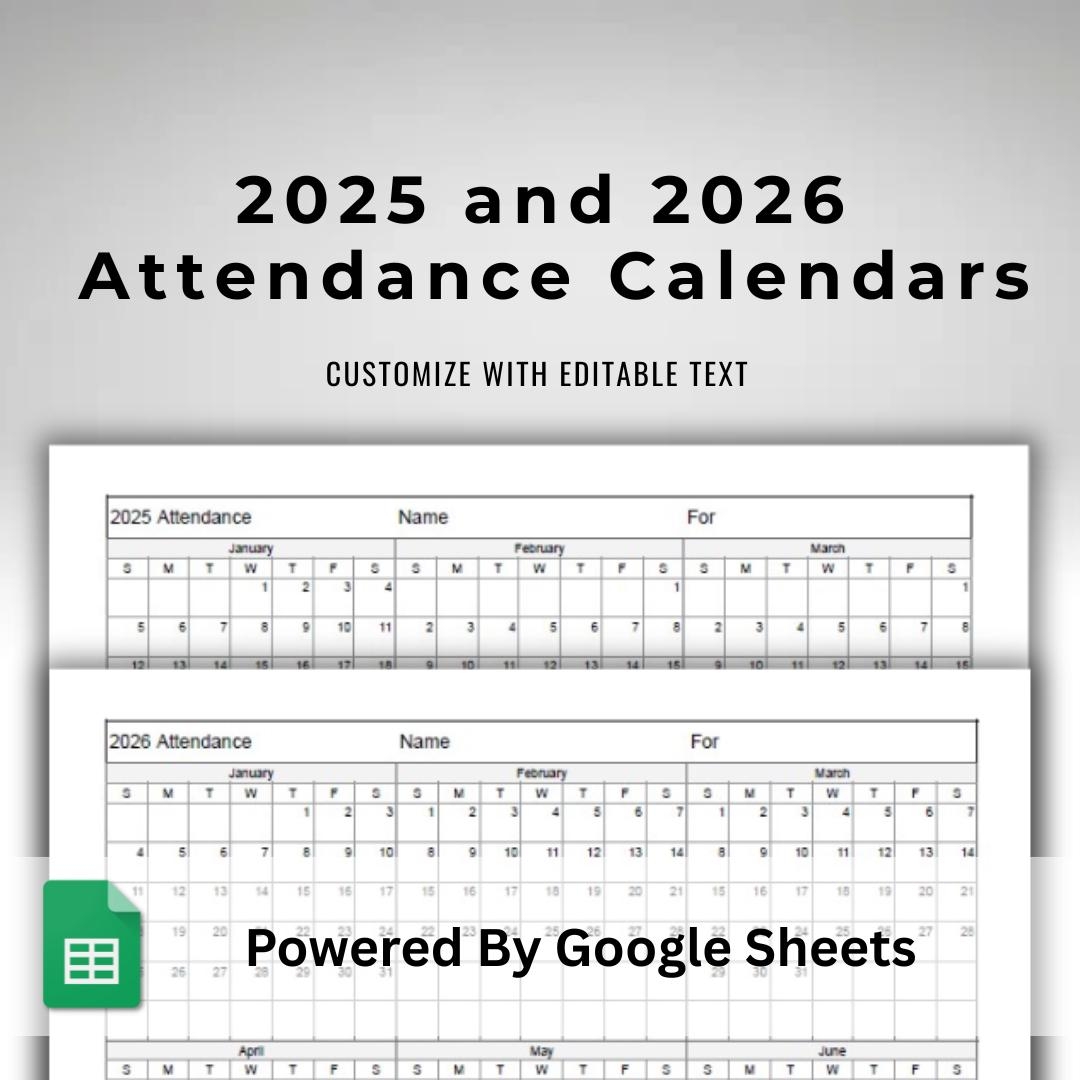 2026 Employee Attendance Calendar Printable