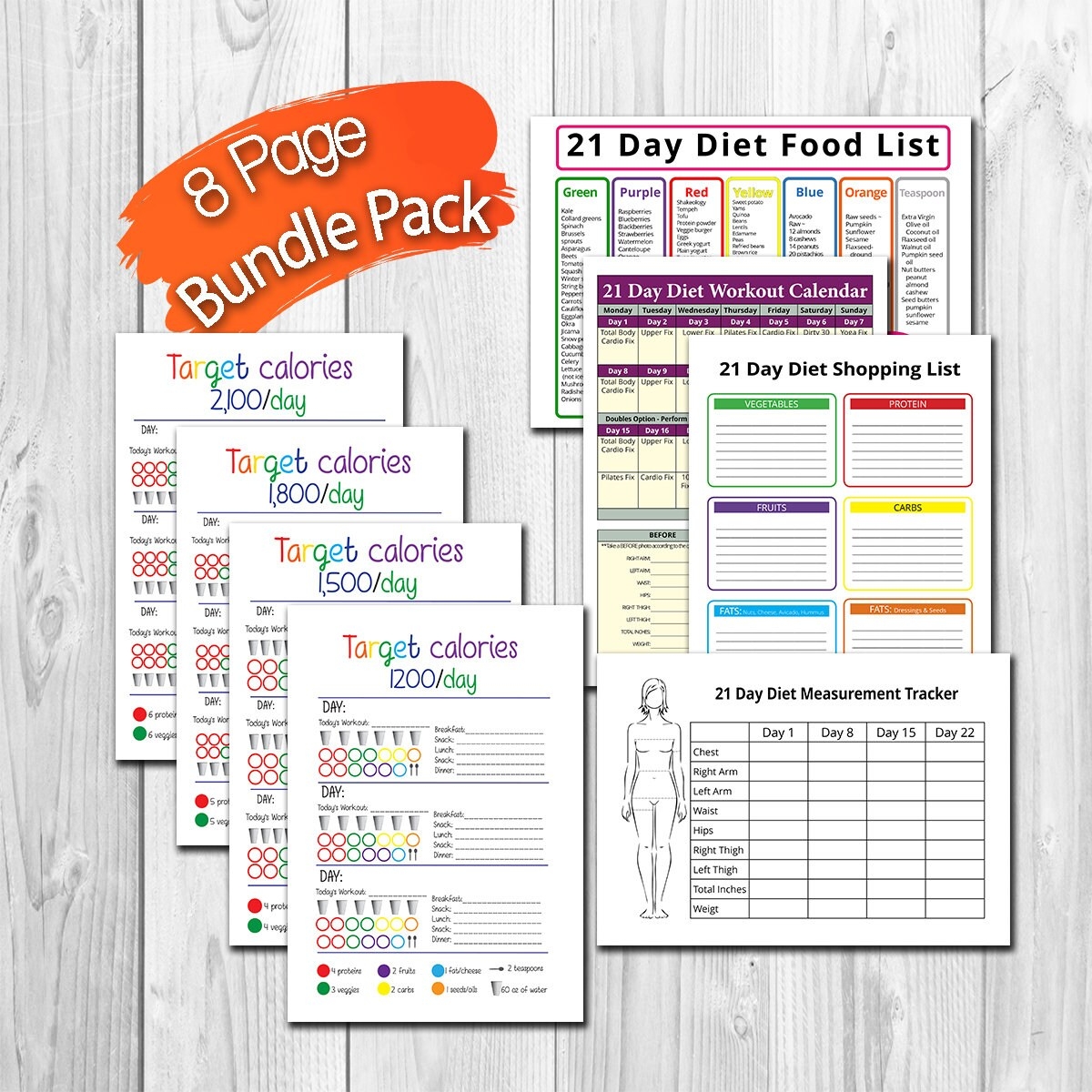 Printable 21 Day Fix Tally Sheets