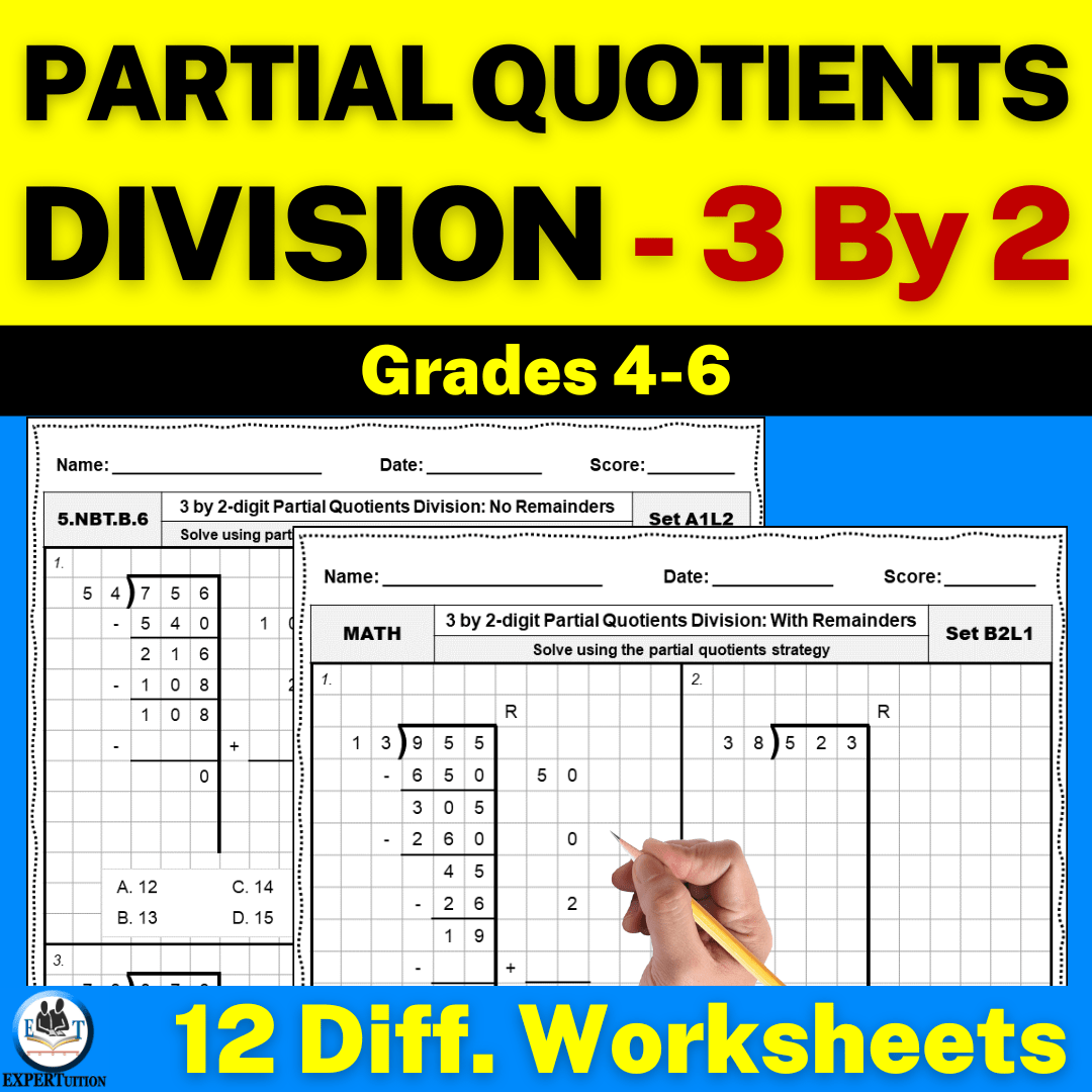 3 Digit By 2 Digit Partial Quotients Division Grade 5 Worksheets ExperTuition