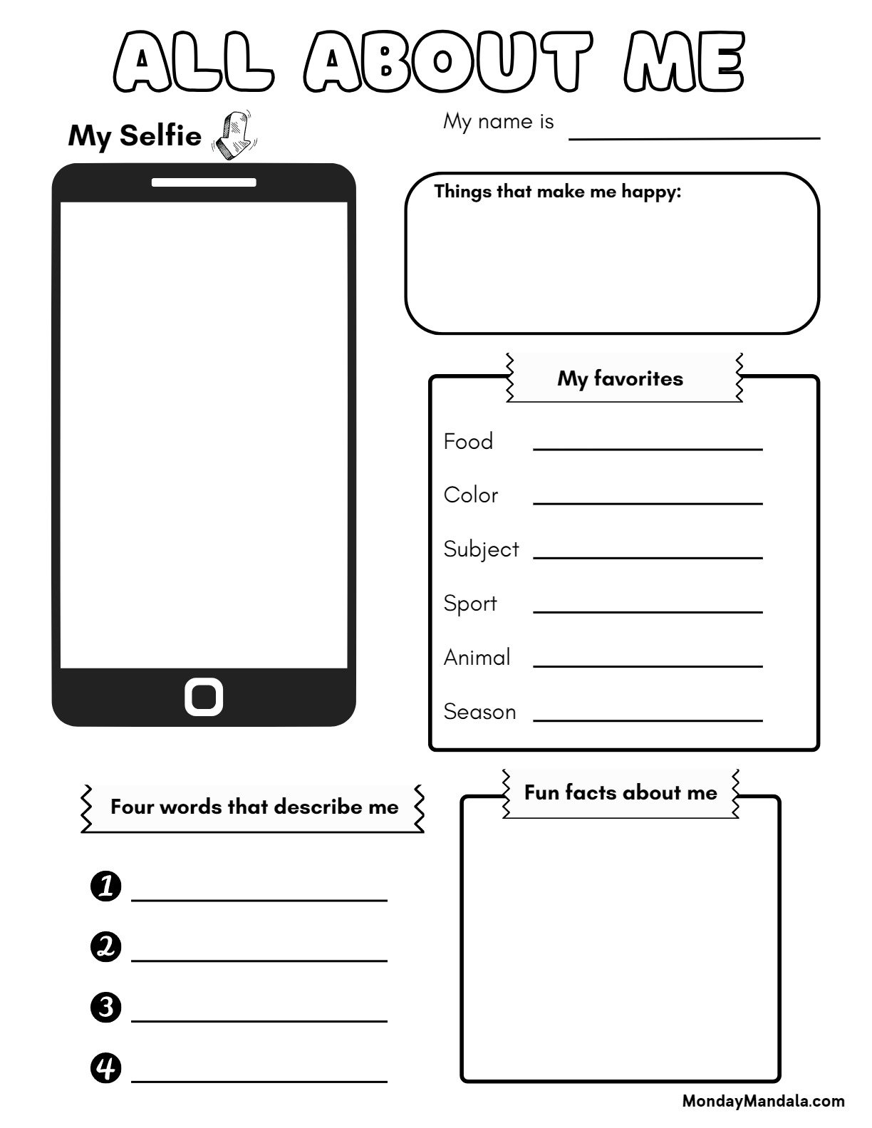 30 All About Me Worksheets Free PDF Printables 