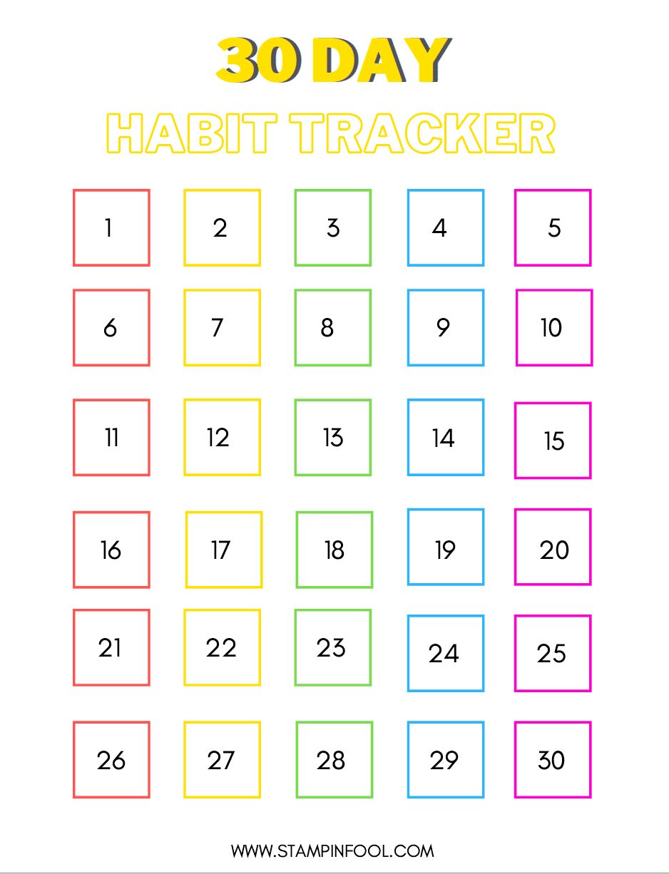 30 Day Challenge Printables For 2021 StampinFool