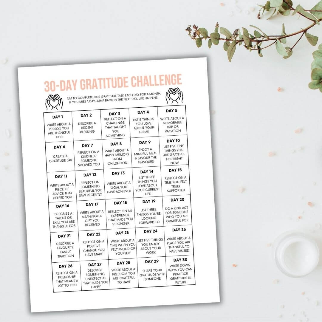 Printable Gratitude Calendar