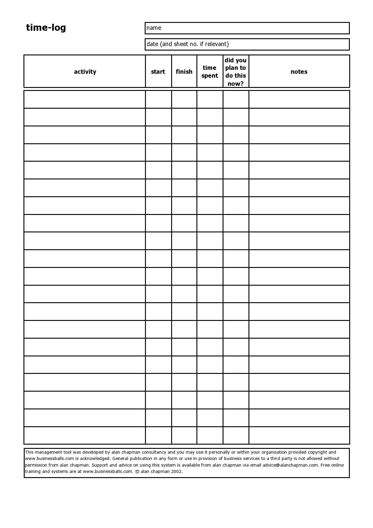 30 Printable Time Log Templates Excel Word TemplateArchive
