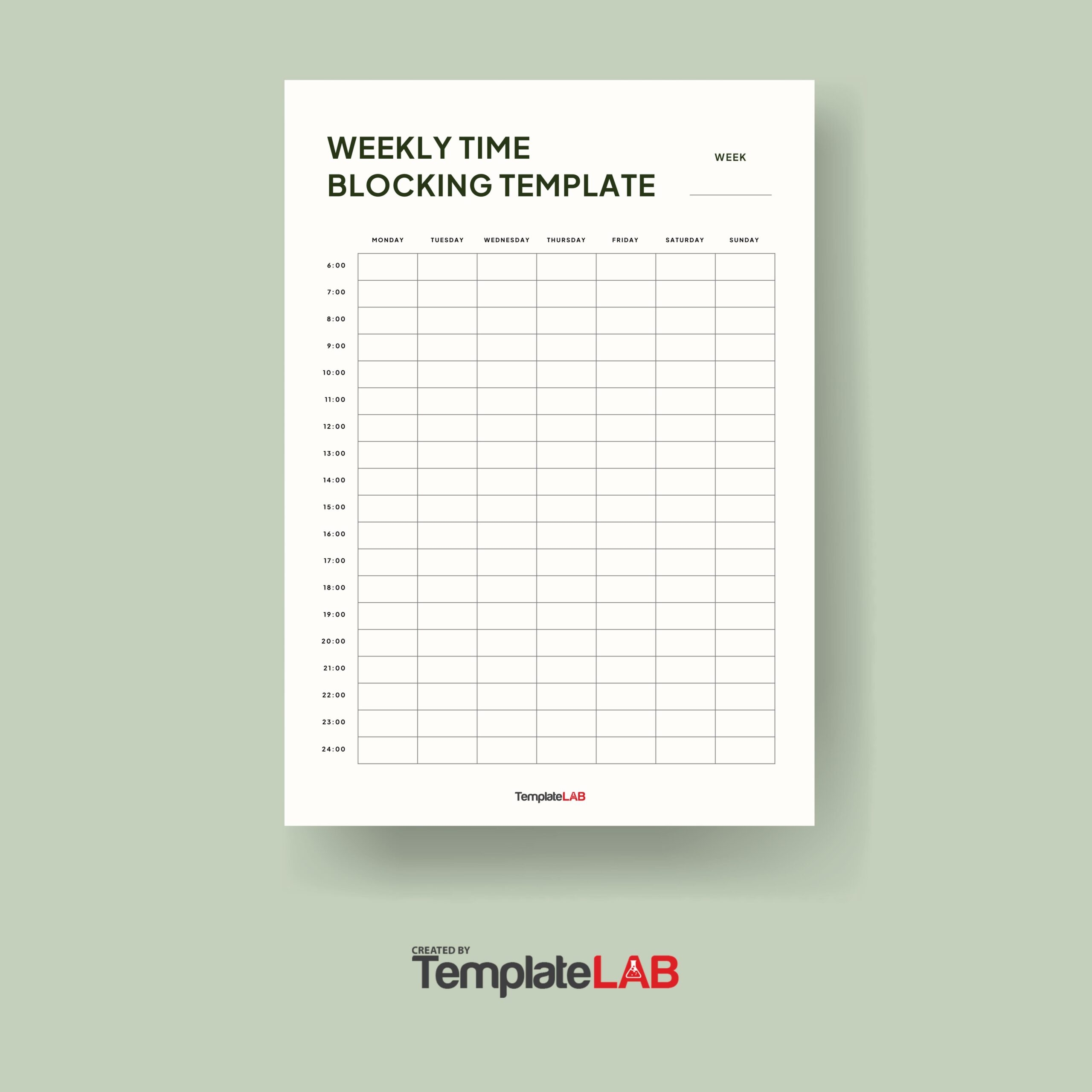 37 Printable Time Blocking Templates Weekly Daily Monthly 