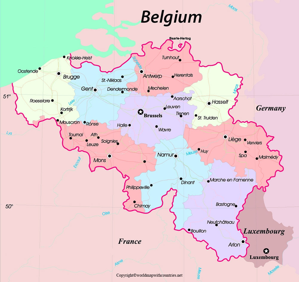 4 Free Printable Labeled And Blank Map Of Belgium On World Map In PDF 4 Free Printable Labeled And Blank Map Of Belgium On World Map In PDF