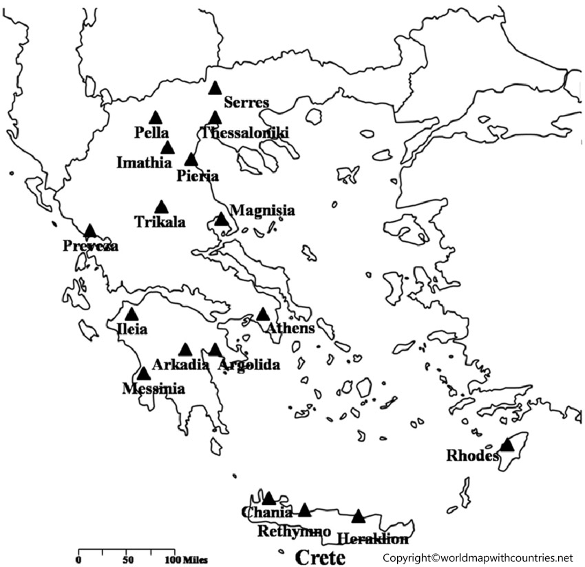 4 Free Printable Labeled And Blank Map Of Greece In PDF