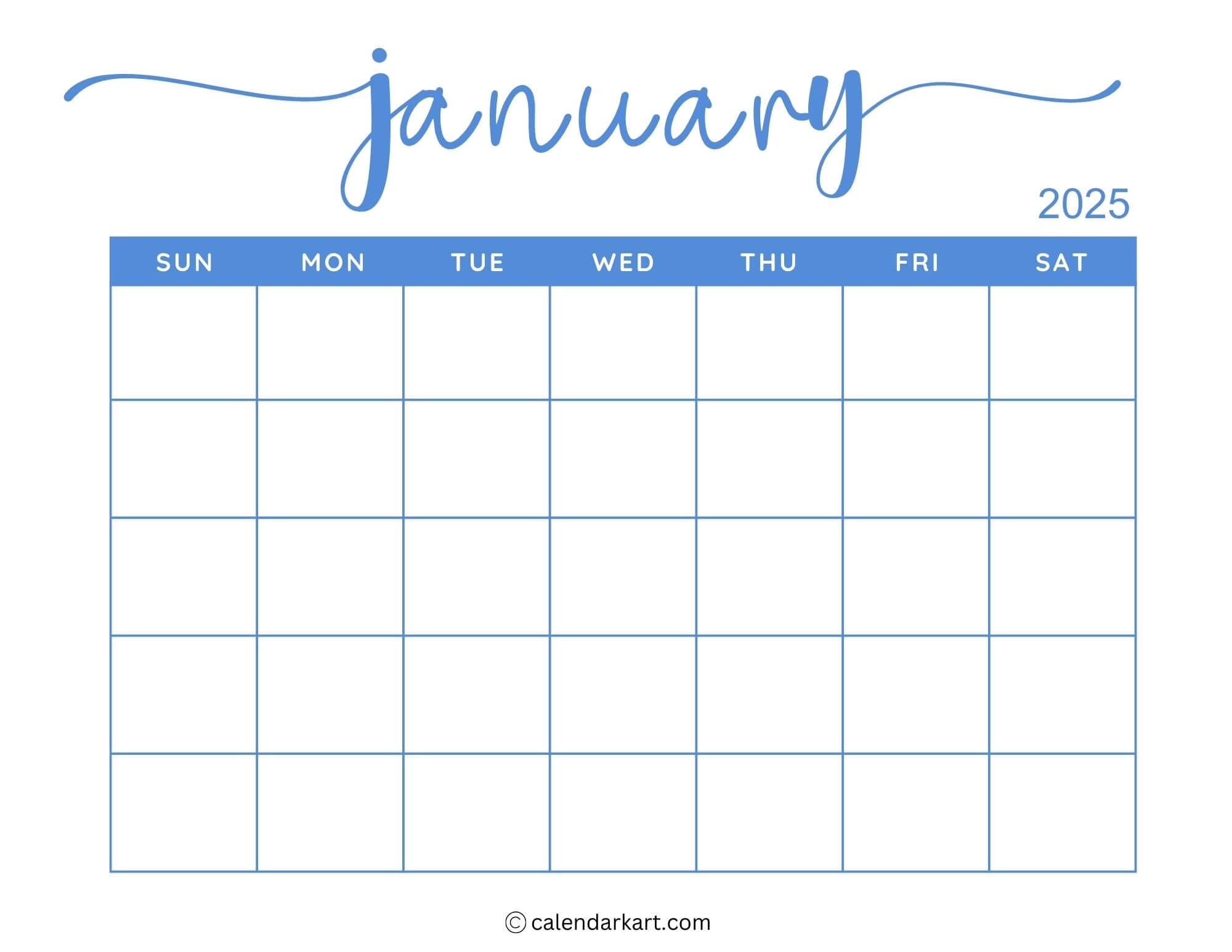 40 Printable January 2025 Calendars Free Pdf Calendarkart