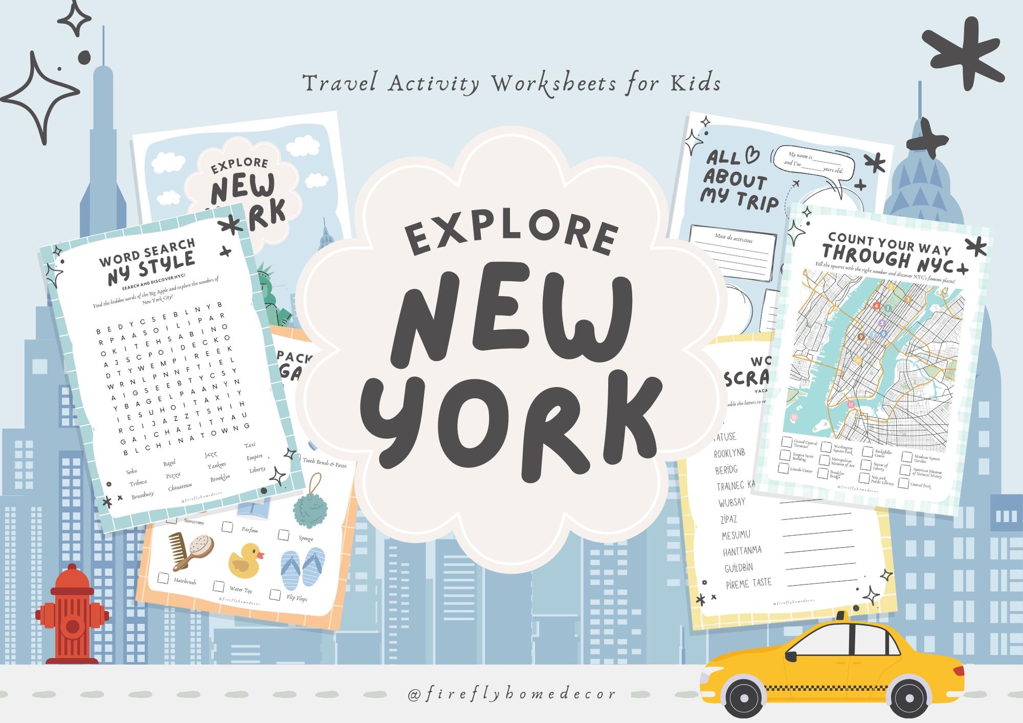 47 New York Activity Worksheets For Kids Printable NYC Games Educational Coloring Pages Ages 4 10 Designed For Boys 