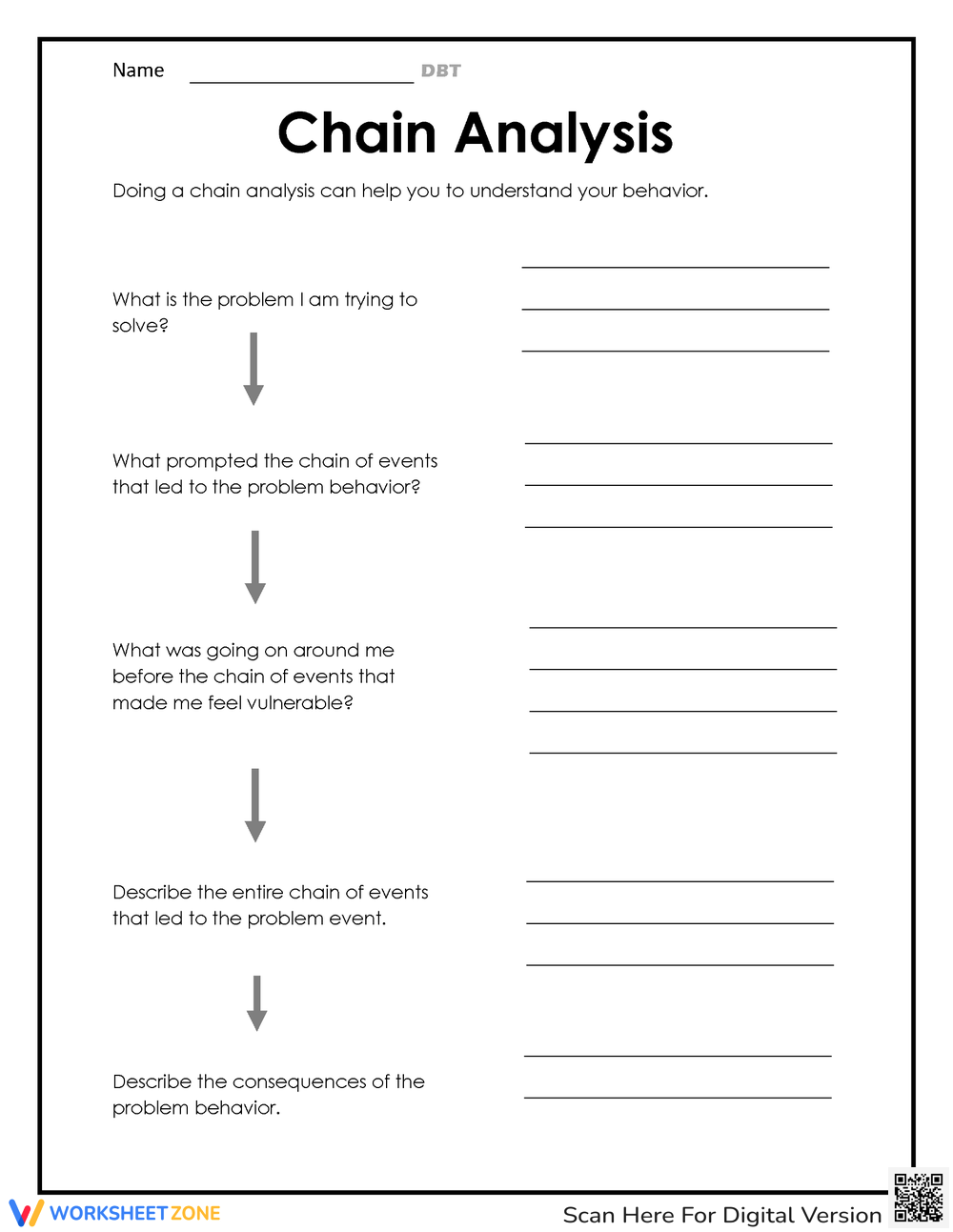 50 Free Printable DBT Chain Analysis Worksheets For Students Worksheets Library