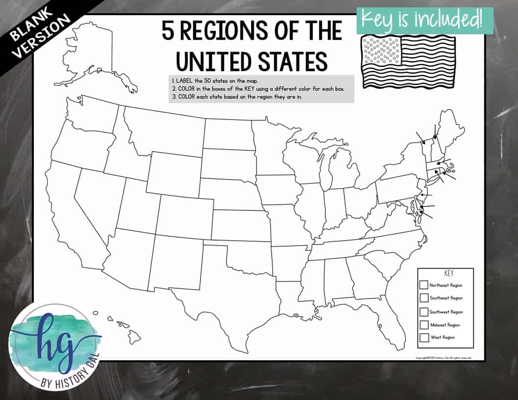 Fill In The States Map Printable