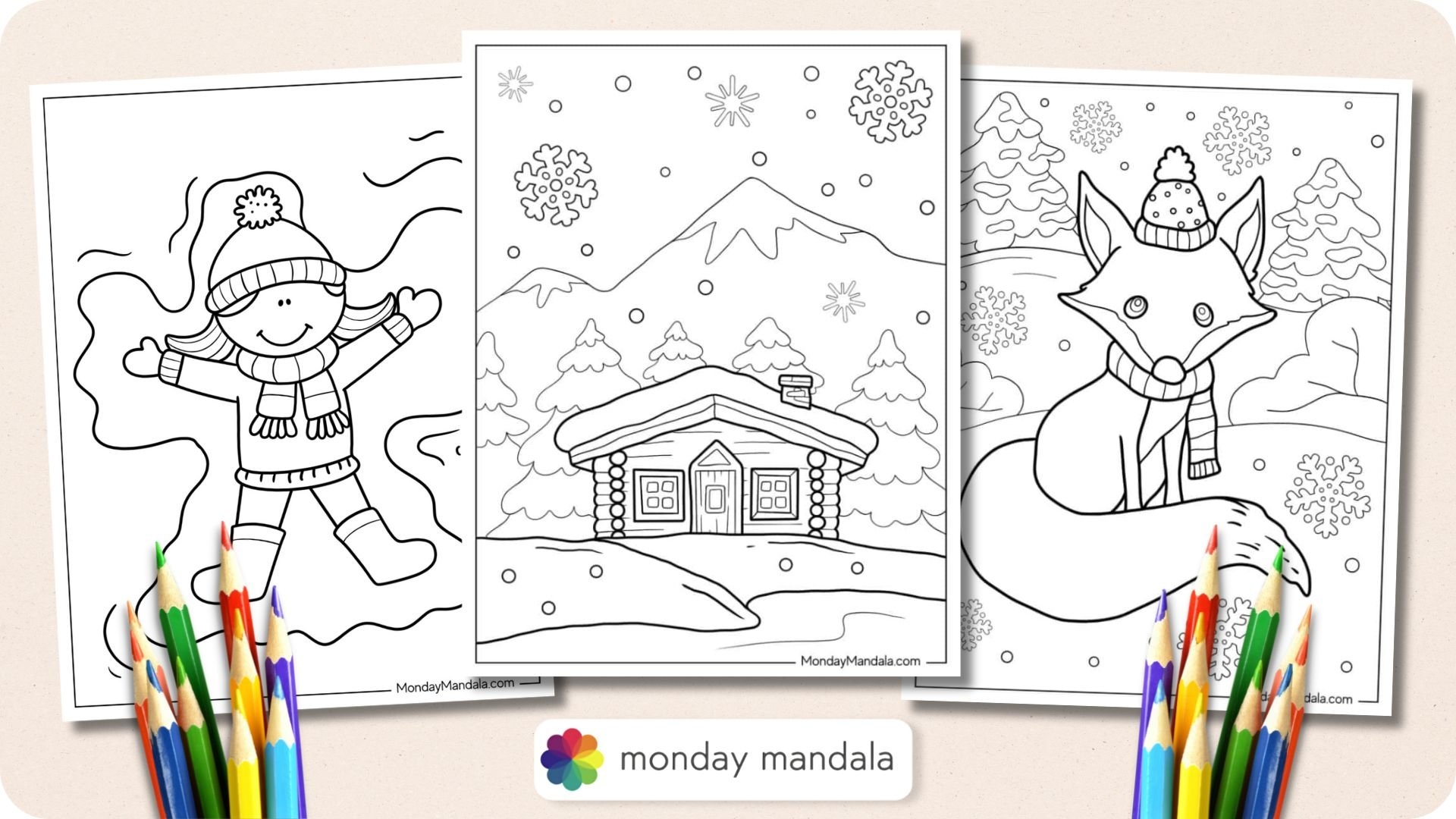 60 Winter Coloring Pages Free PDF Printables 