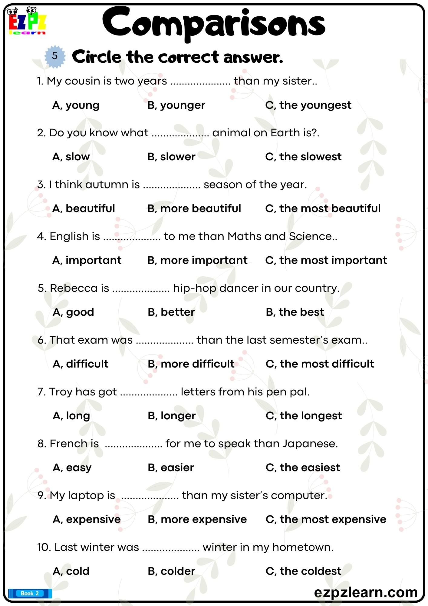Free Printable Worksheets On Adjectives Free Printable Worksheets On Adjectives