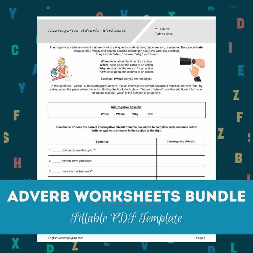 Adverb Worksheets Bundle EnglishLearningByPro Adverb Worksheets Bundle EnglishLearningByPro
