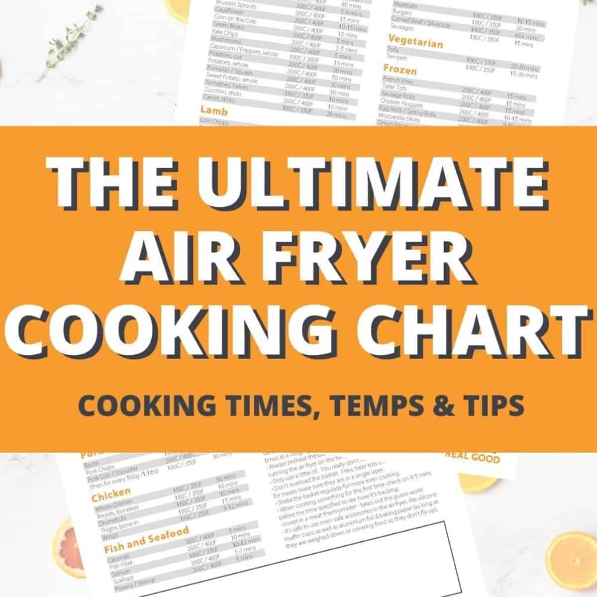 Free Printable Air Fryer Cheat Sheet