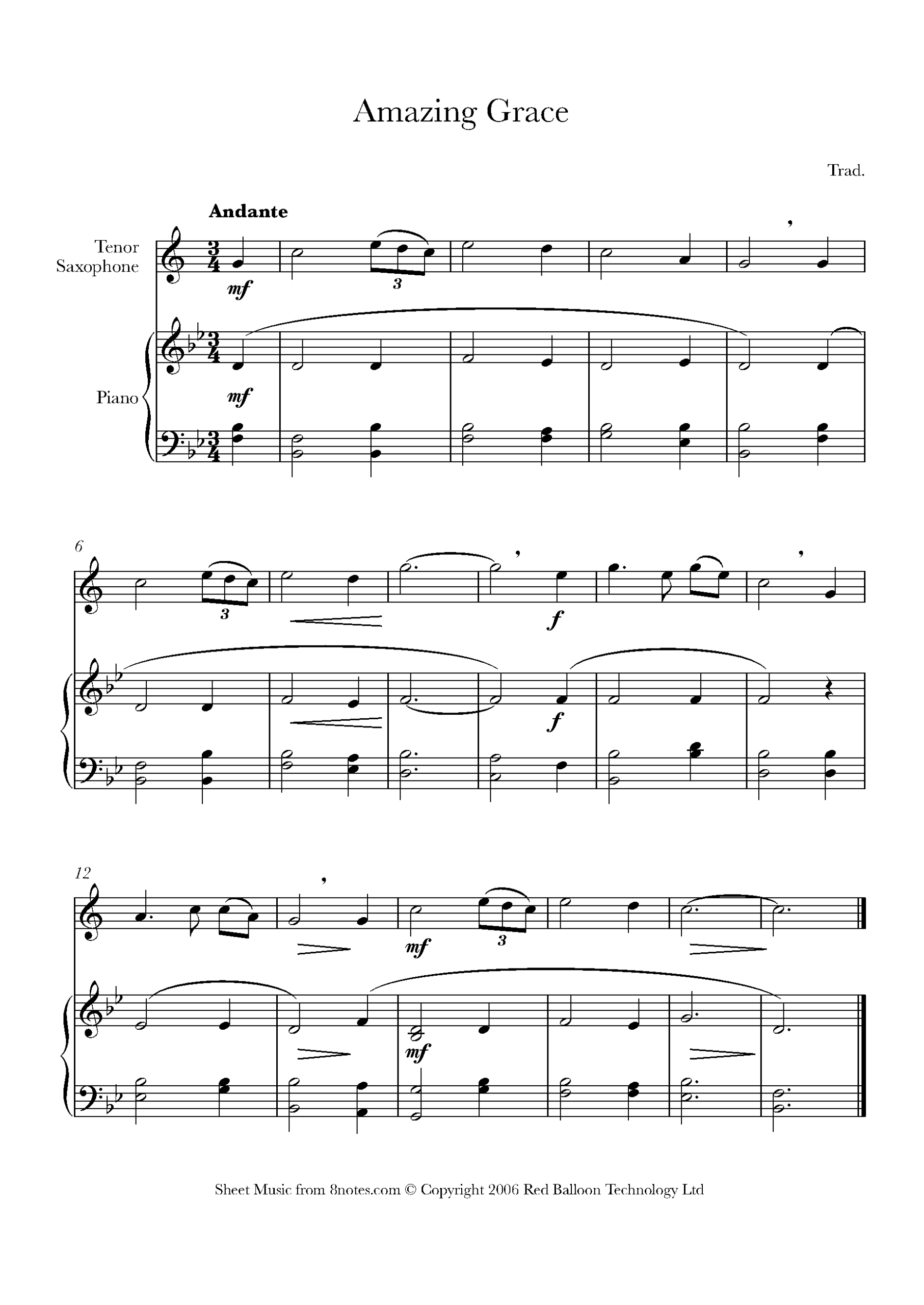 Free Printable Tenor Saxophone Sheet Music