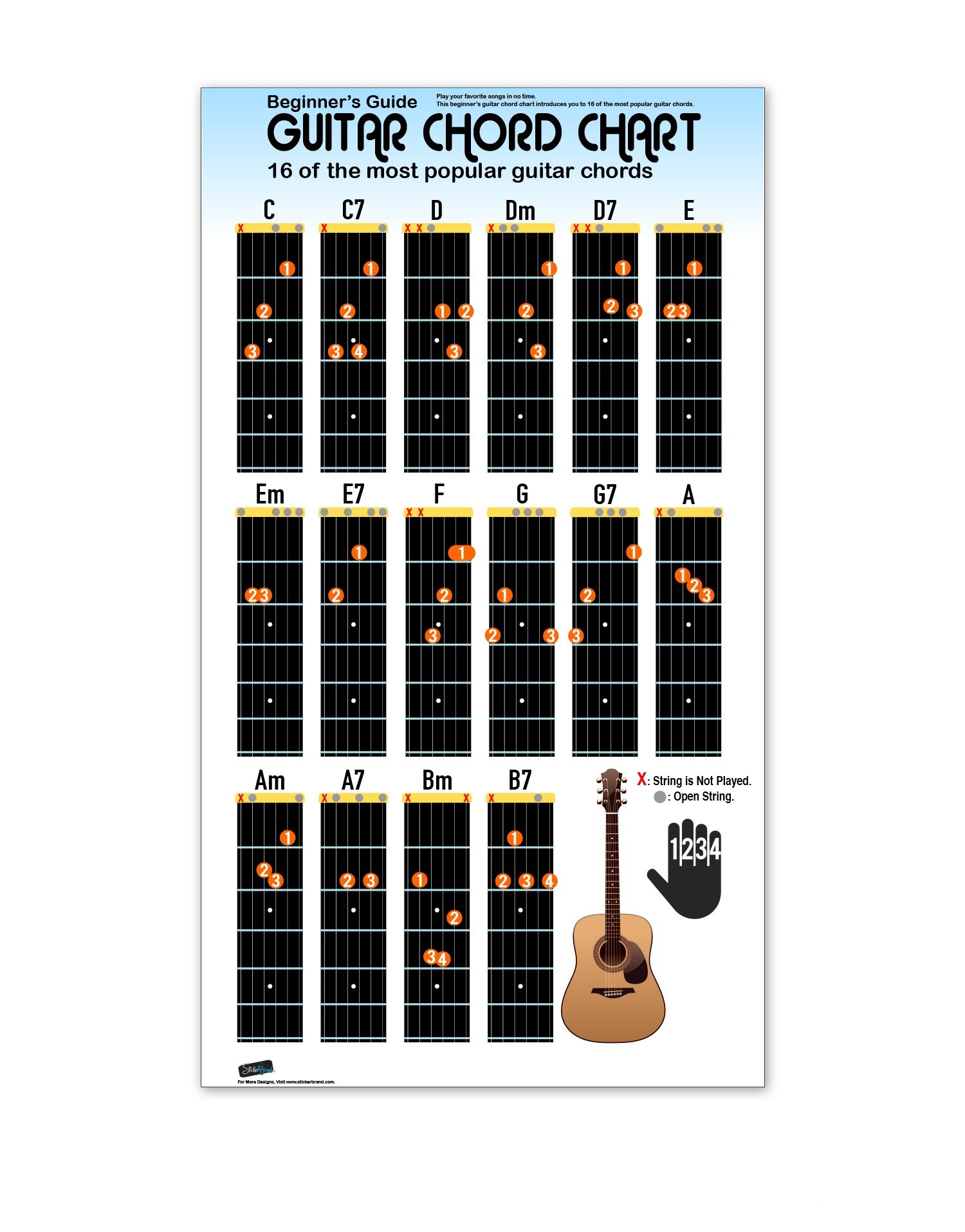 Amazon Guitar Chord Chart Poster For Beginners 16 Popular Chords Guide Perfect For Students And Teachers Educational Handy Guide Chart Print Amazon Guitar Chord Chart Poster For Beginners 16 Popular Chords Guide Perfect For Students And Teachers Educational Handy Guide Chart Print
