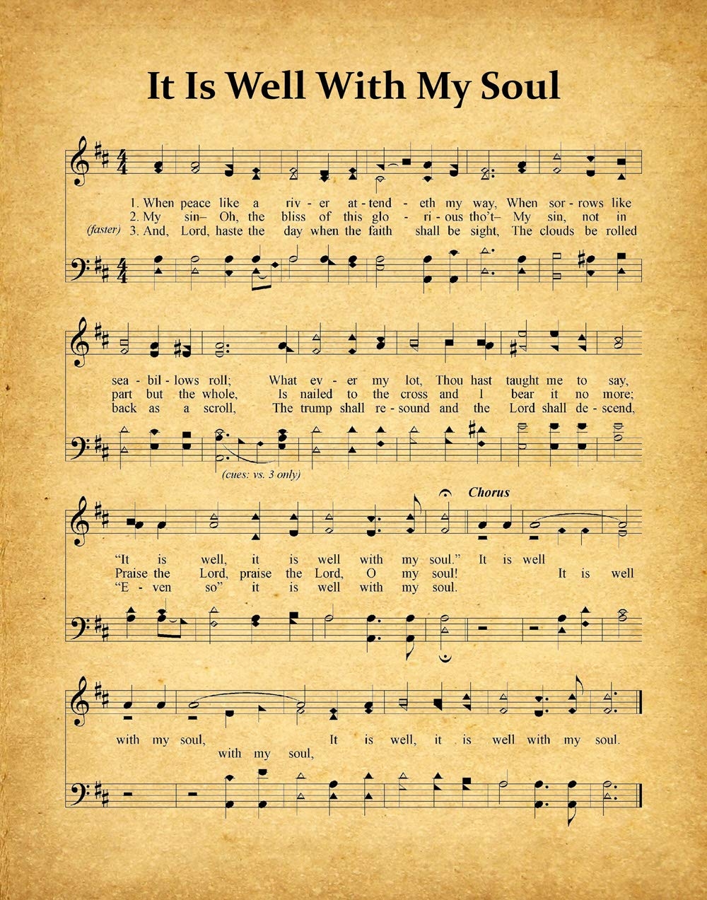 Amazon It Is Well With My Soul Hymn Sheet Music Hymn Sheet Decor Music Sheet Print Music Sheet Poster Sheet Music Wall Art Church Music Church Gift 30cm X 40cm Vintage Posters