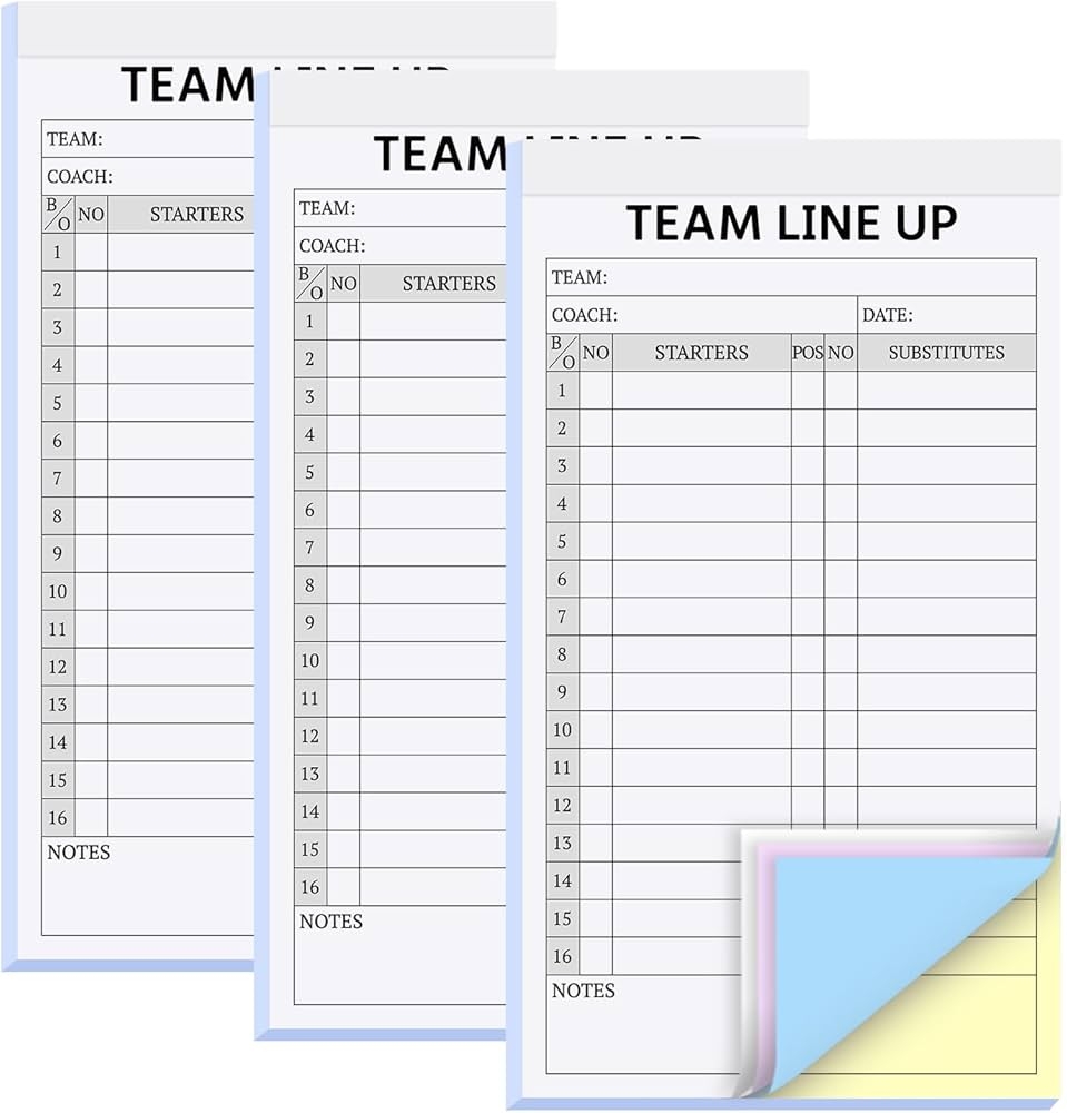 Softball Batting Lineup Sheet Printable