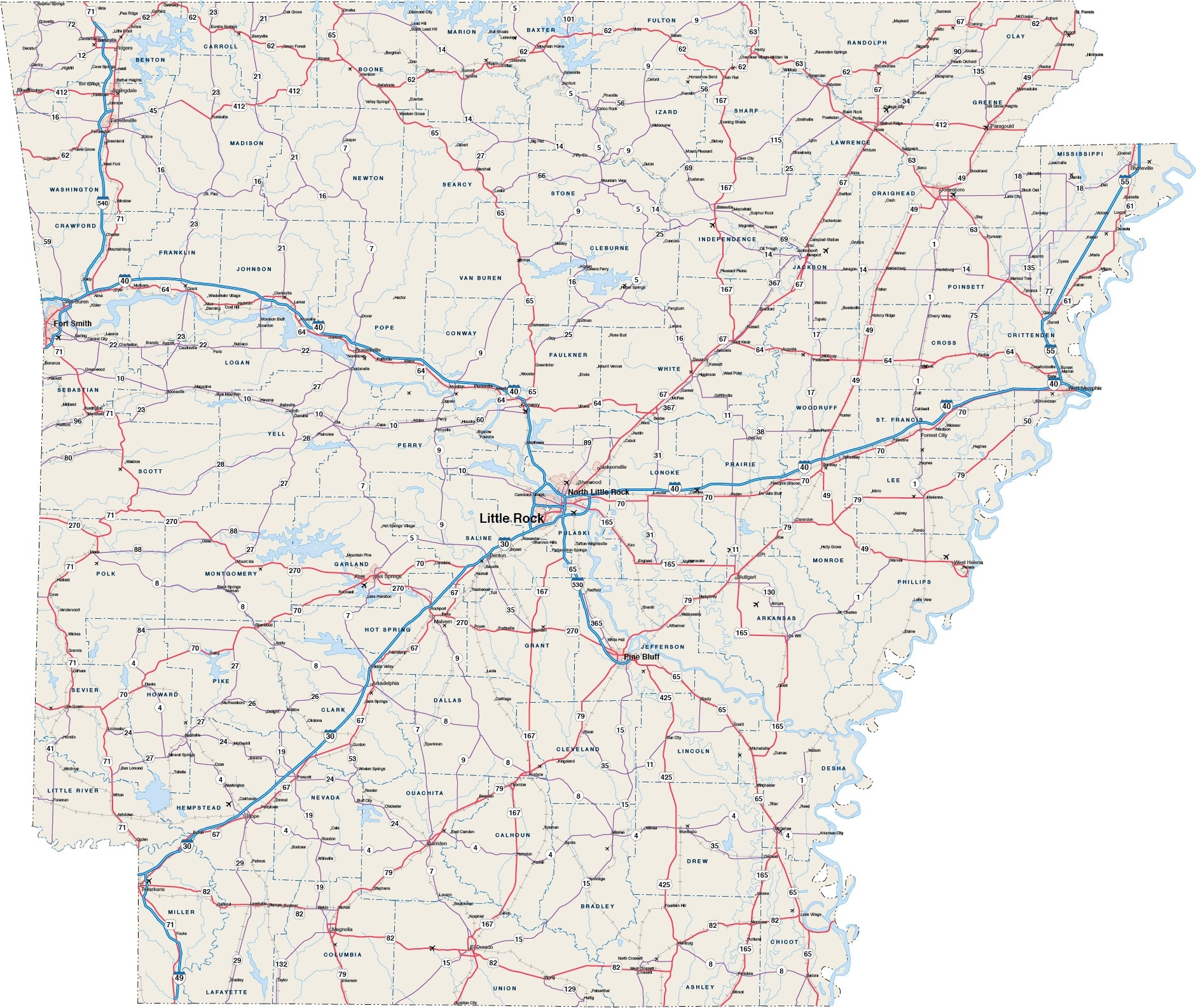 Arkansas Road Map Printable Arkansas Road Map Printable