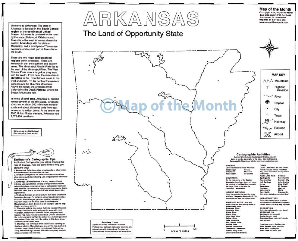 Printable Arkansas State Map Printable Arkansas State Map
