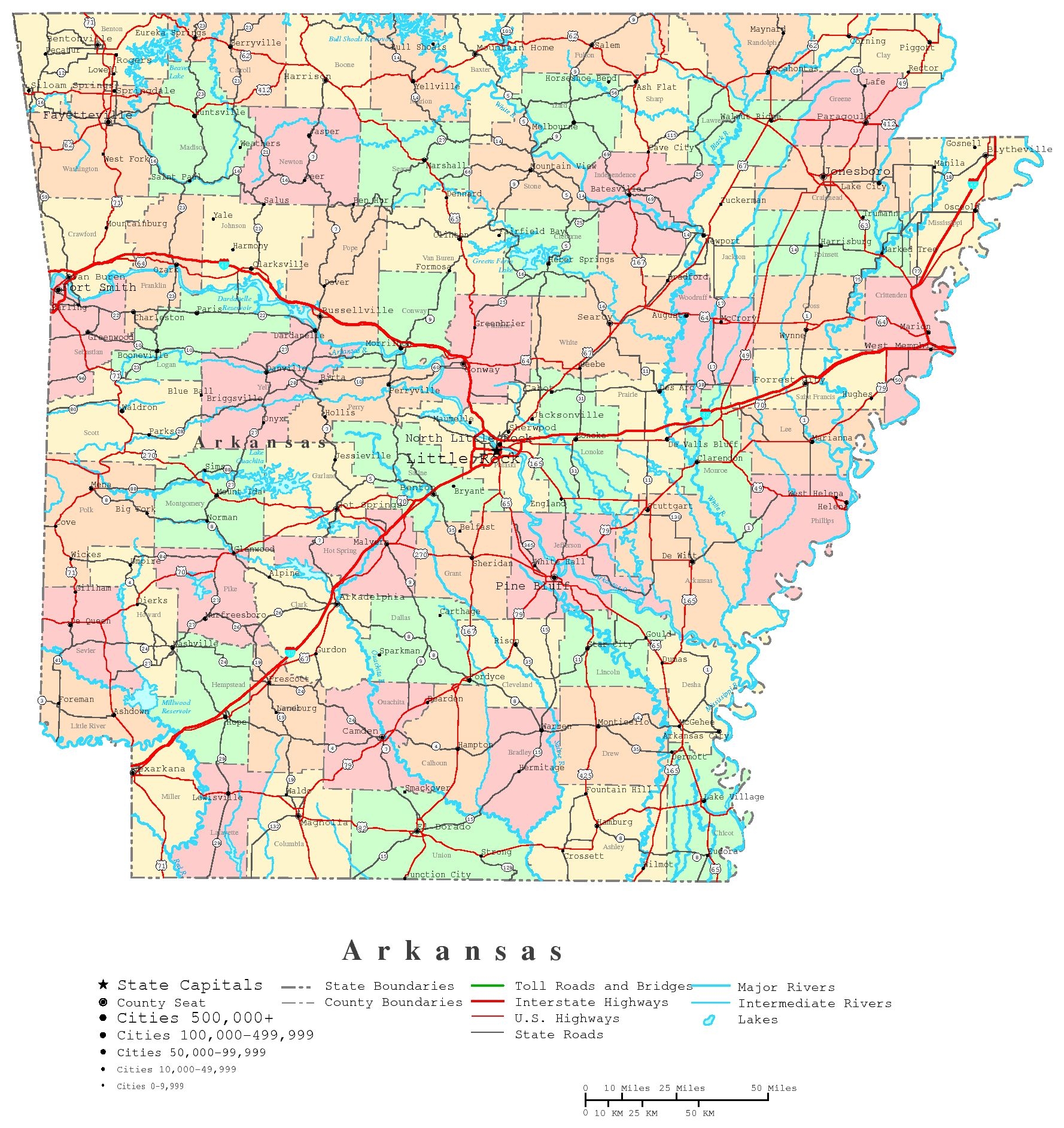Arkansas Printable Map Arkansas Printable Map