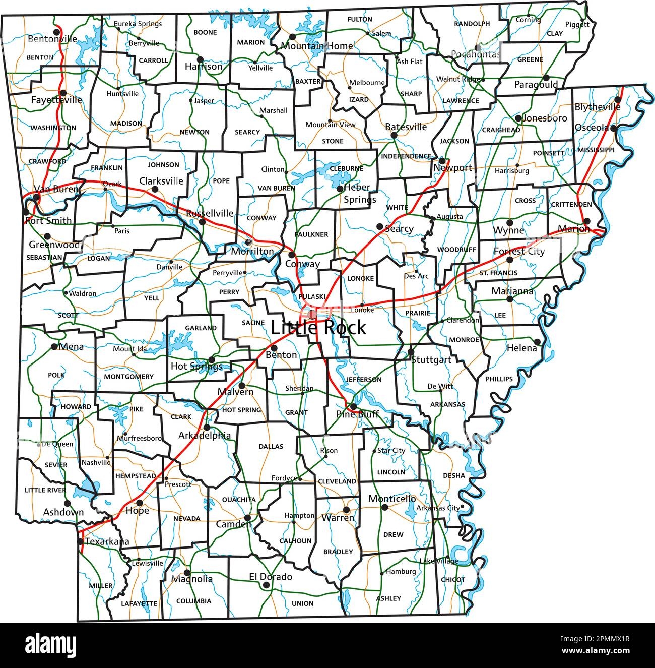 Arkansas Road And Highway Map Vector Illustration Stock Vector Image Art Alamy Arkansas Road And Highway Map Vector Illustration Stock Vector Image Art Alamy
