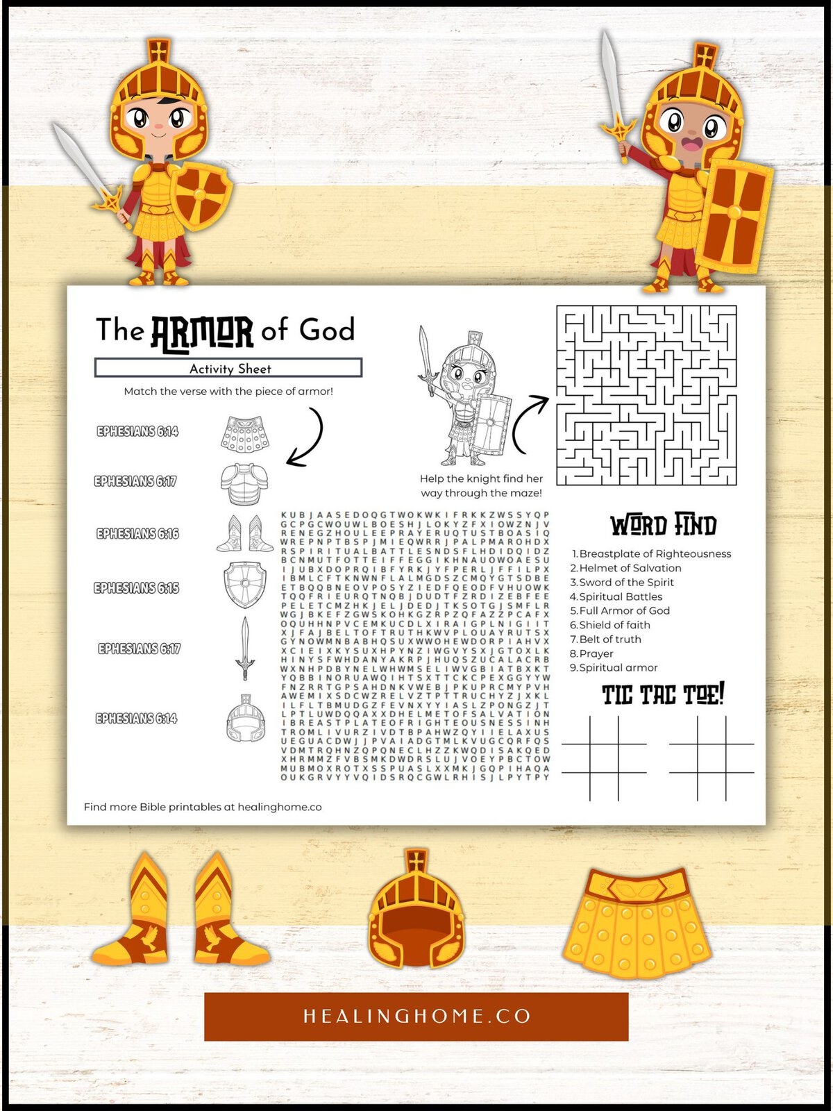 Armor Of God Activity Sheet Free Download Healing Home