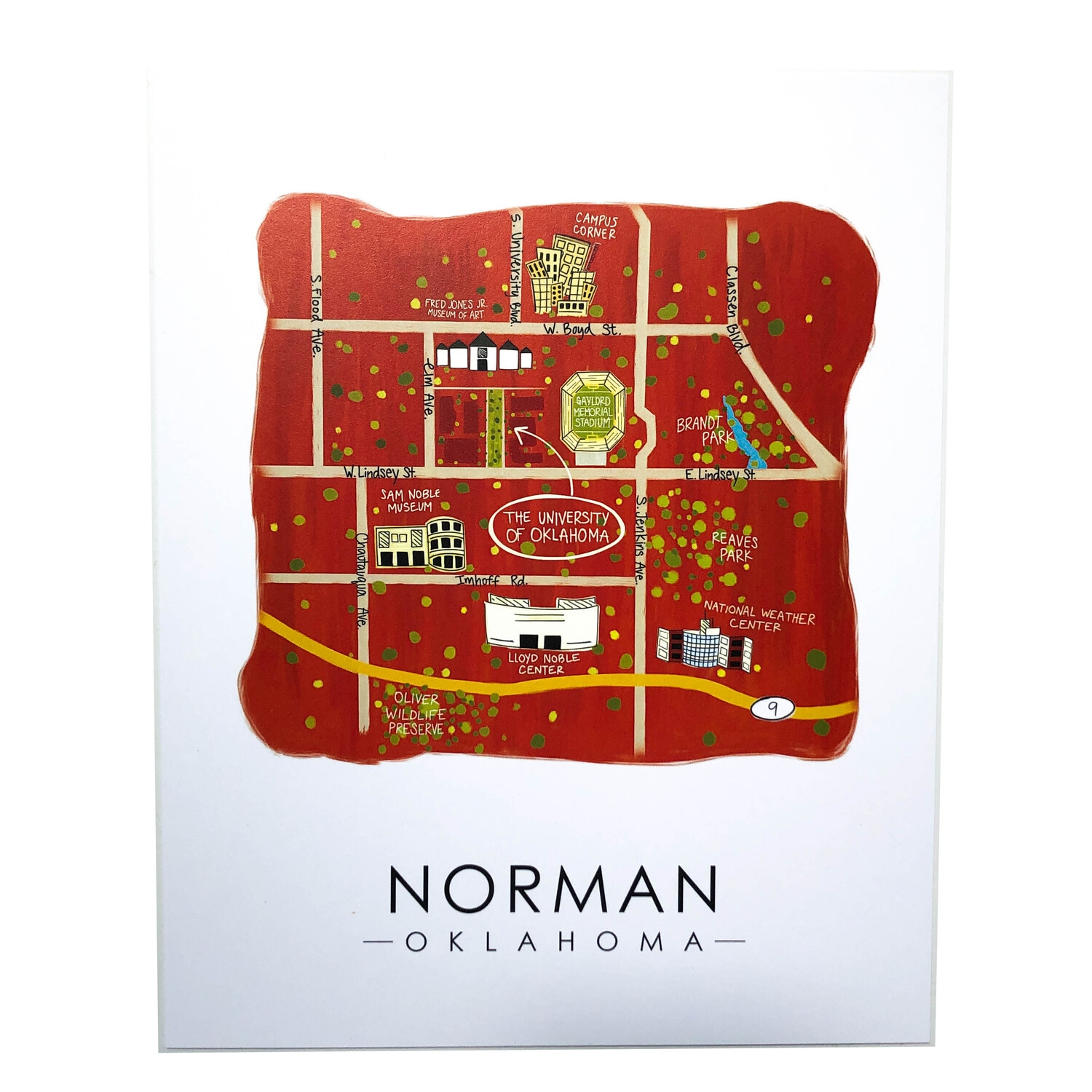 Art Print Norman Map 8x10 PLENTY Mercantile Event Venue Art Print Norman Map 8x10 PLENTY Mercantile Event Venue