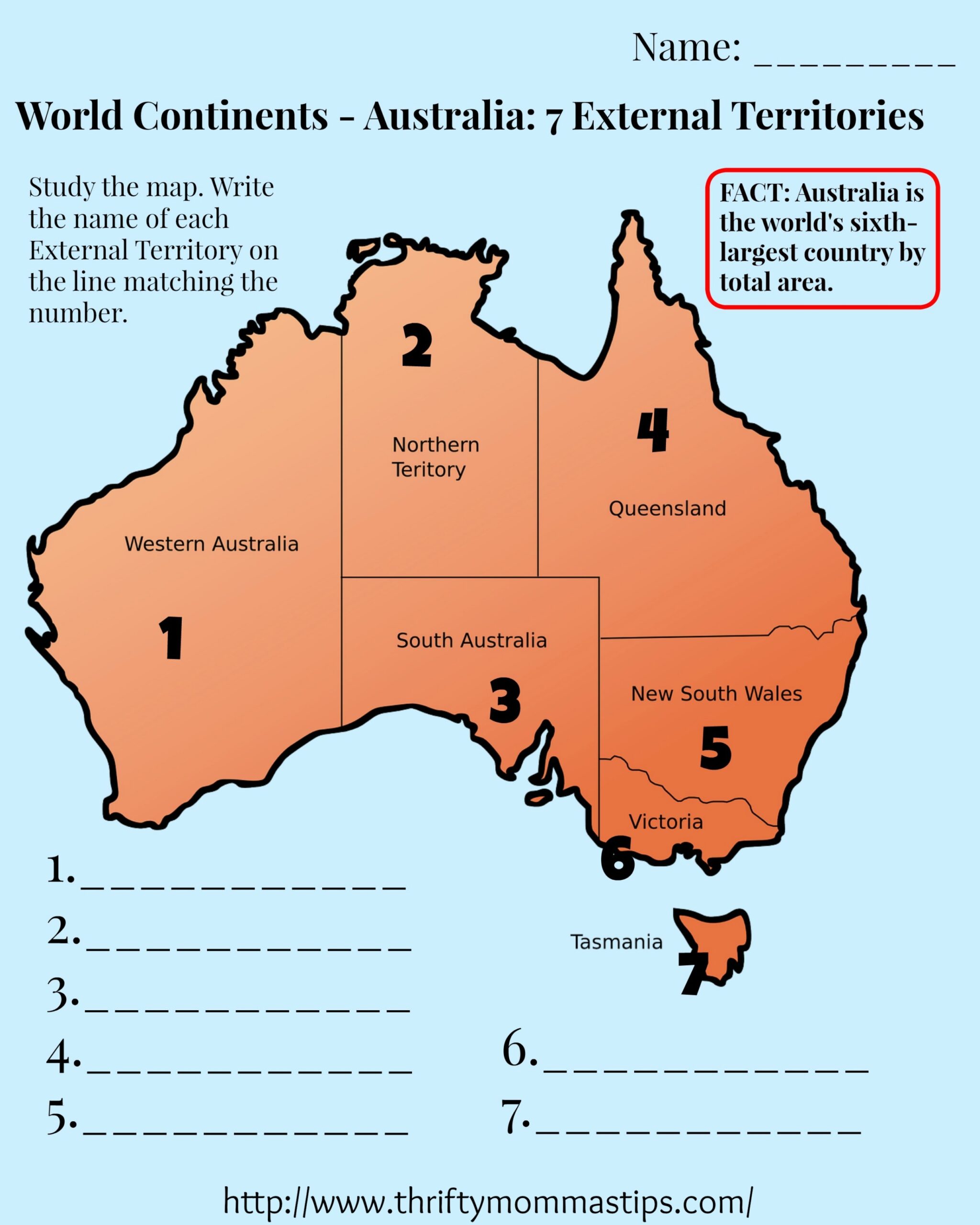 Map Of Australia Free Printable