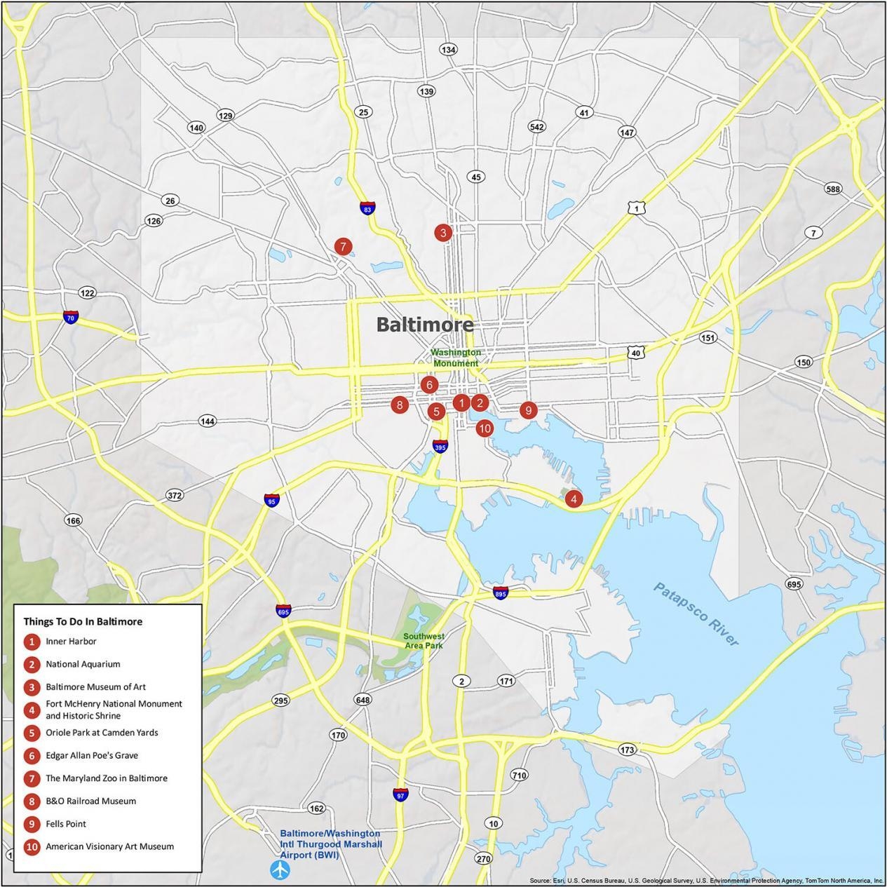 Baltimore Map Maryland GIS Geography