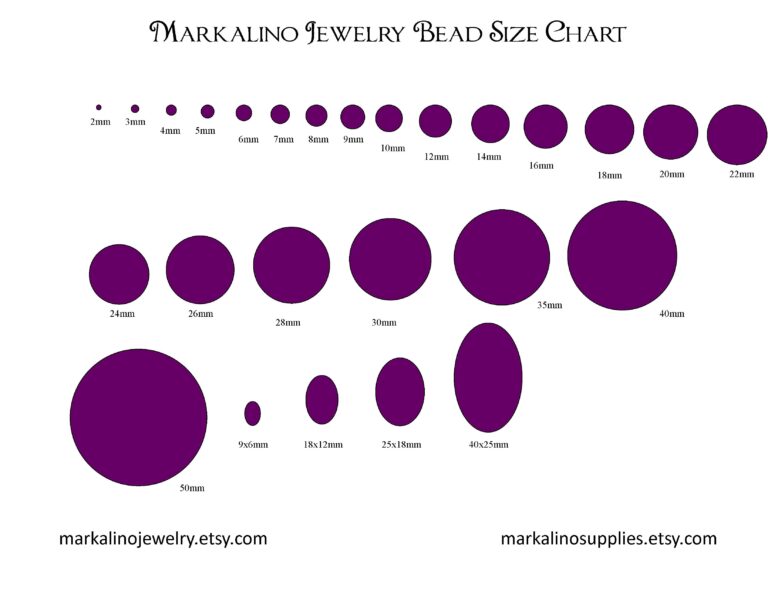 Bead Size Chart Swanheart Jewelry